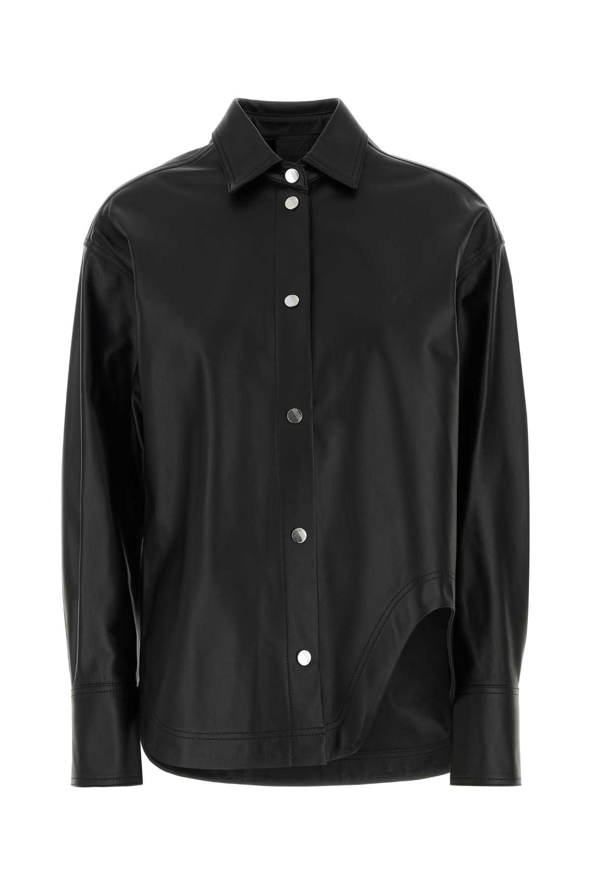 Black Leather Eliza Shirt
