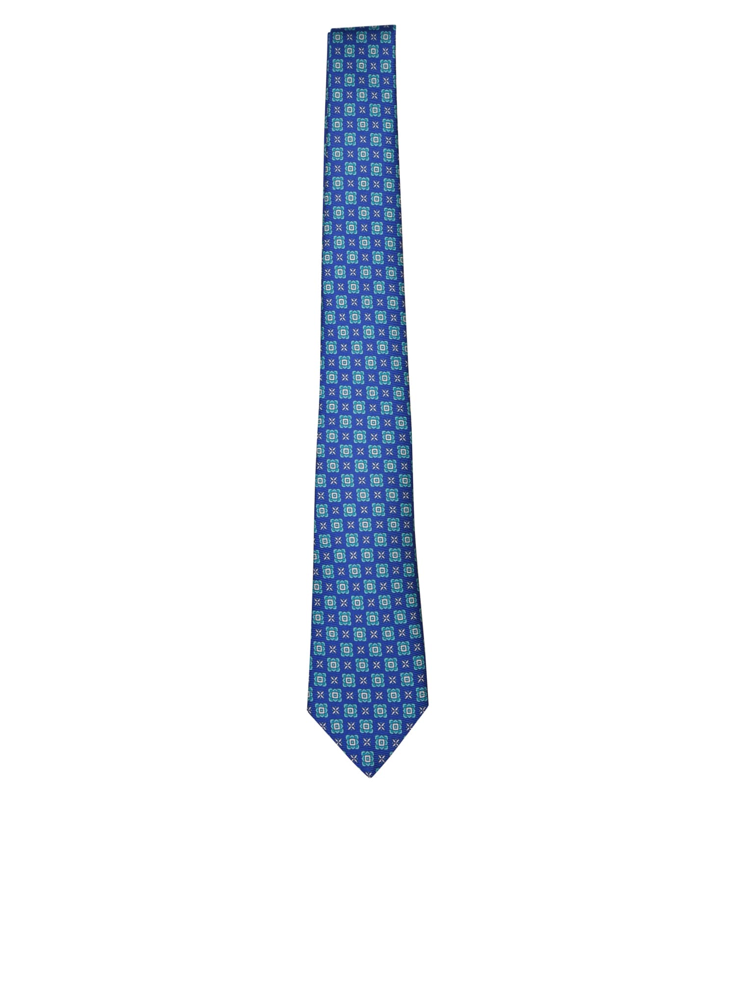 Blue Patterned Silk Tie