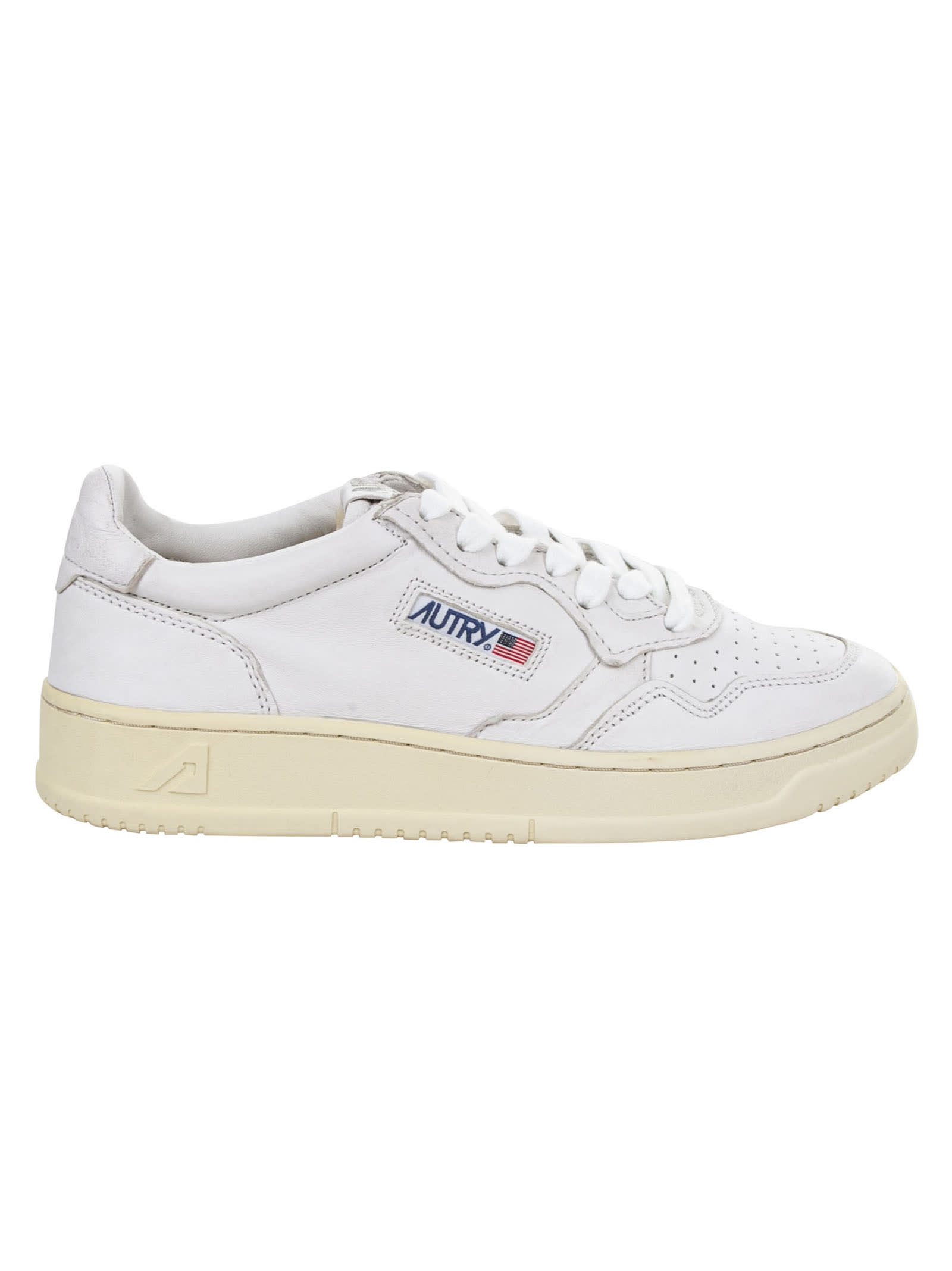 Shop Autry Logo Patched Sneakers In White