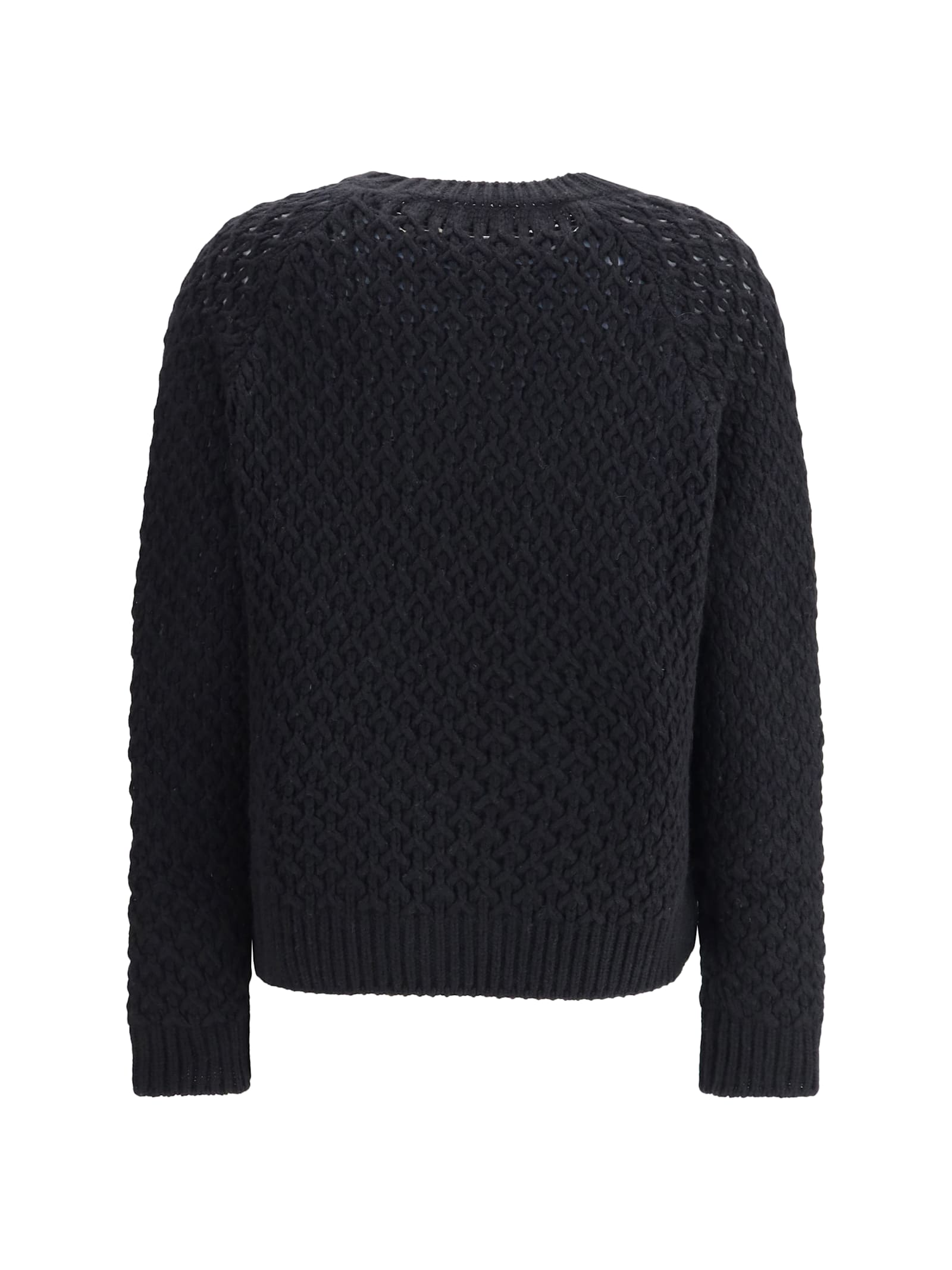 Bruno Manetti Woven Knit Sweater In Black
