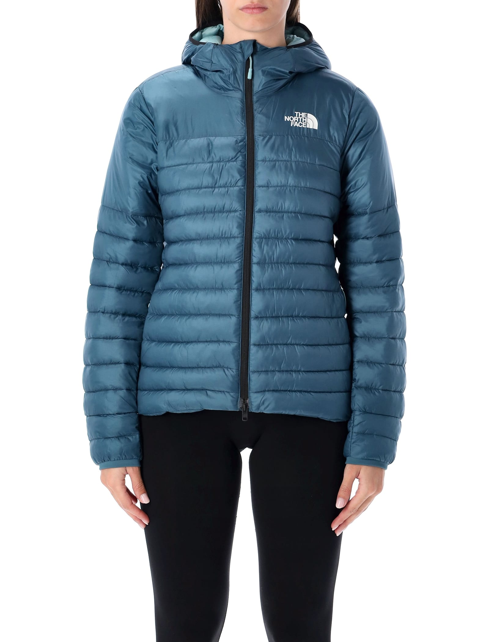 The North Face Thermoball Padded Hooded Jacket In Blue