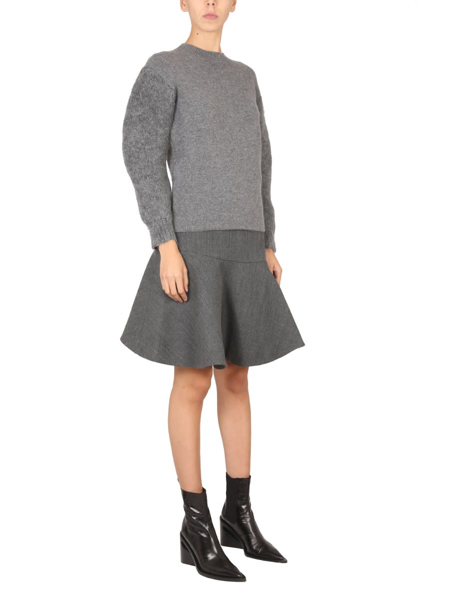 Jil Sander Wool Blend T-shirt With Soft Shoulders In Gray