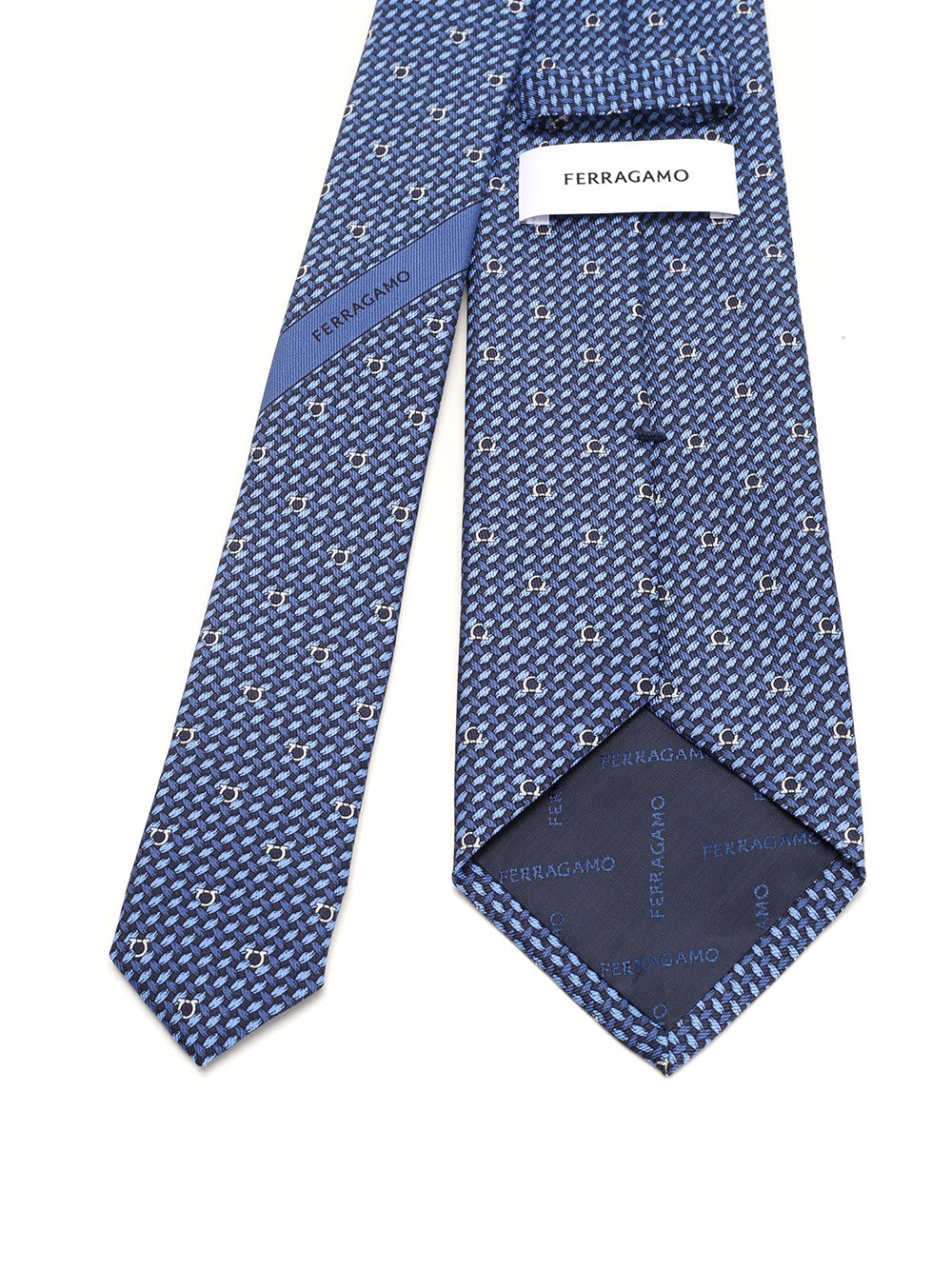 Shop Ferragamo Gancini Silk Tie In Blue