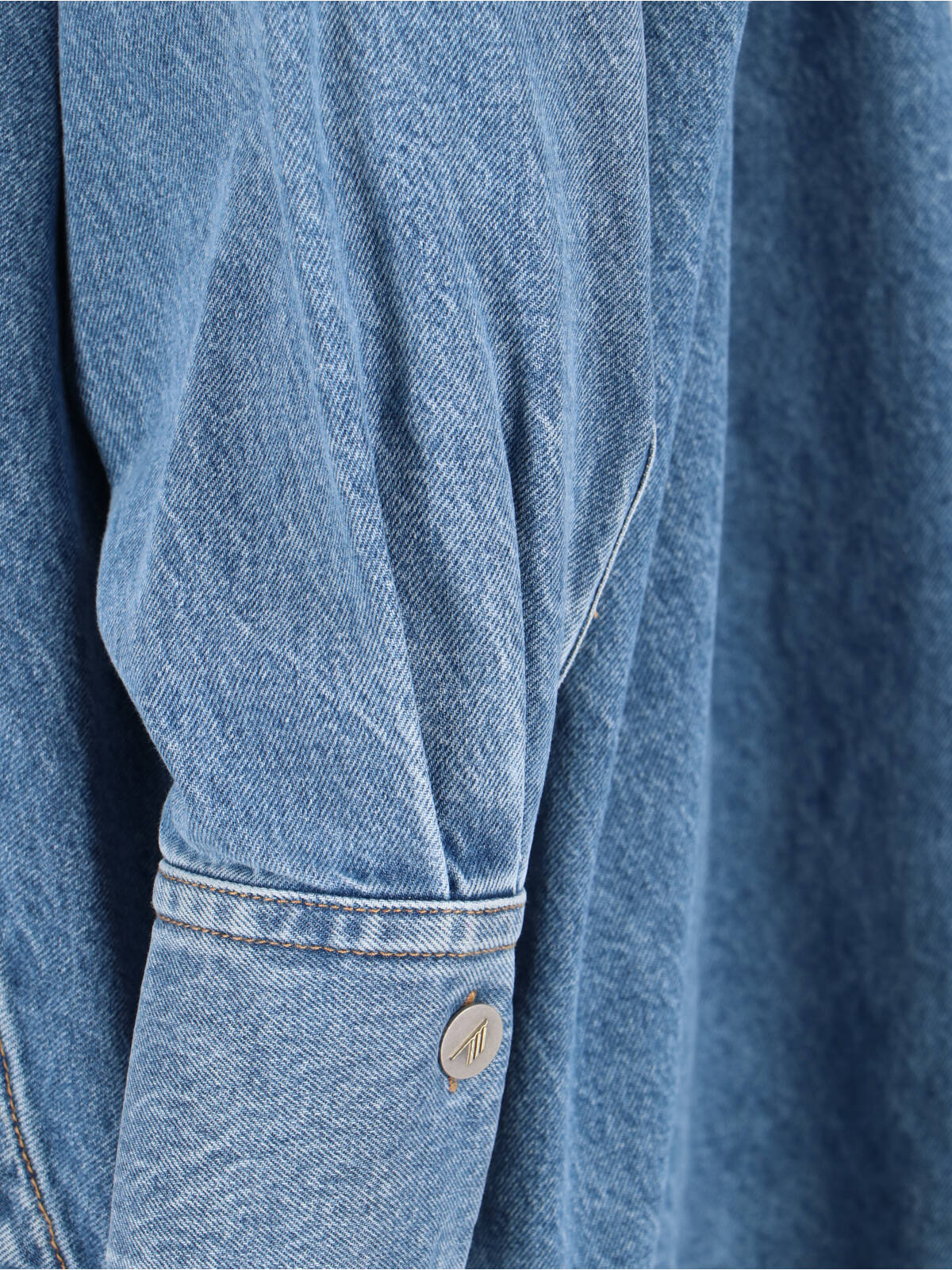 Attico Diana Denim Shirt Long Sleeves In Blue