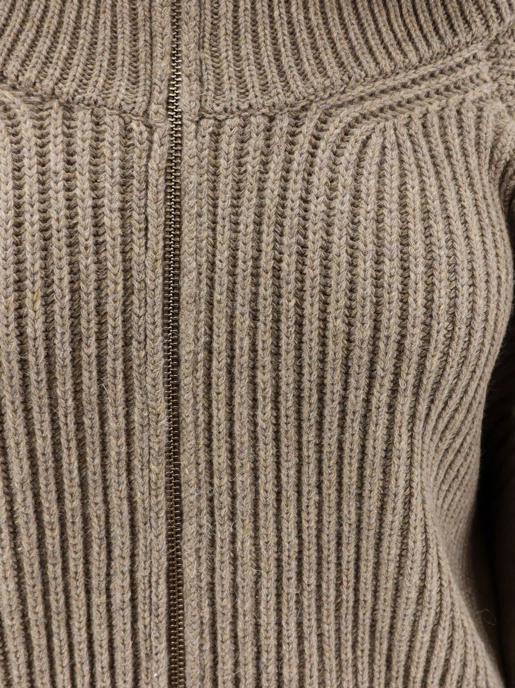 Mm6 Maison Margiela Textured Knit Cardigan High Collar In Brown