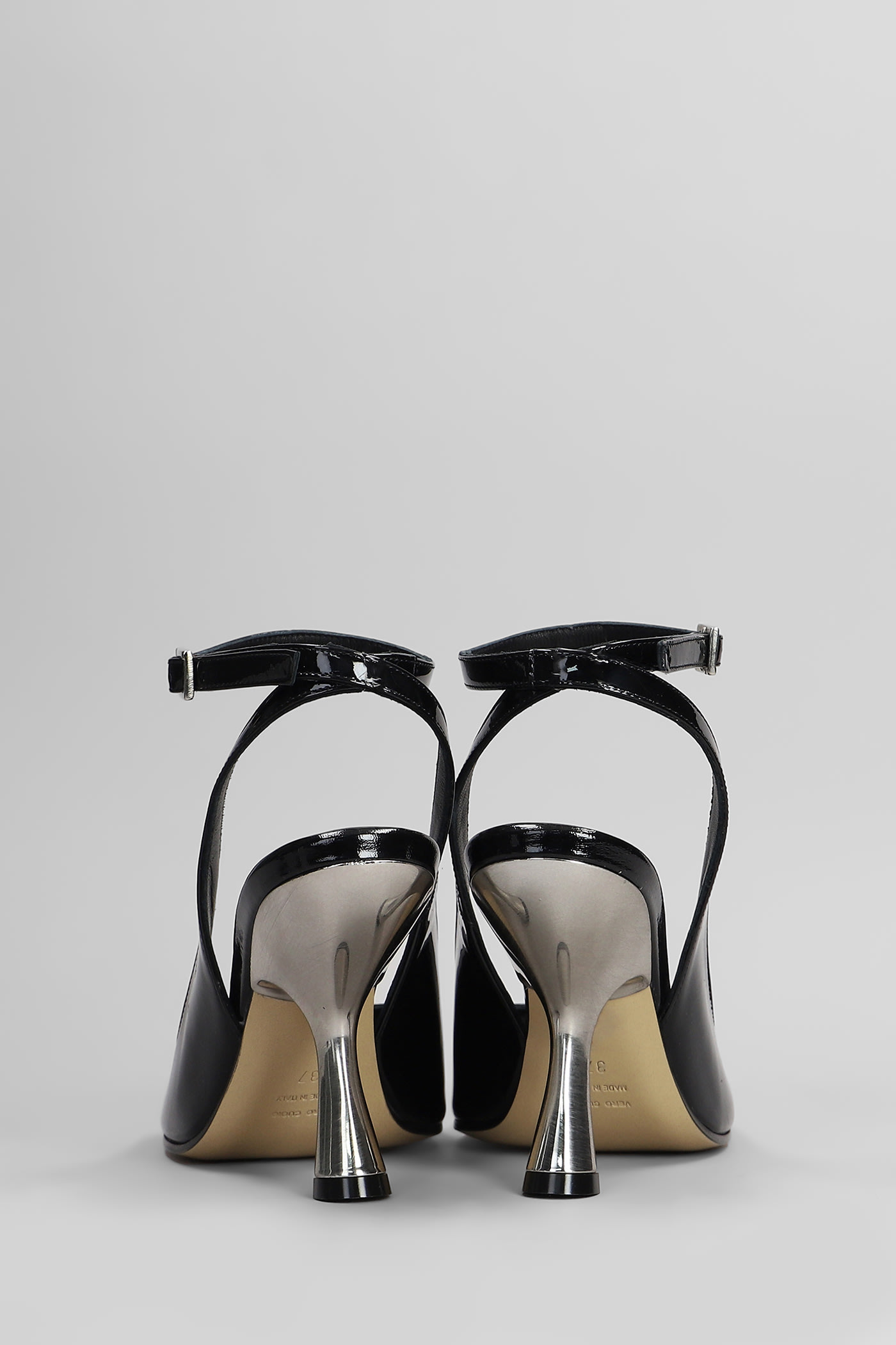 Alchimia Sandals In Black Patent Leather In Black