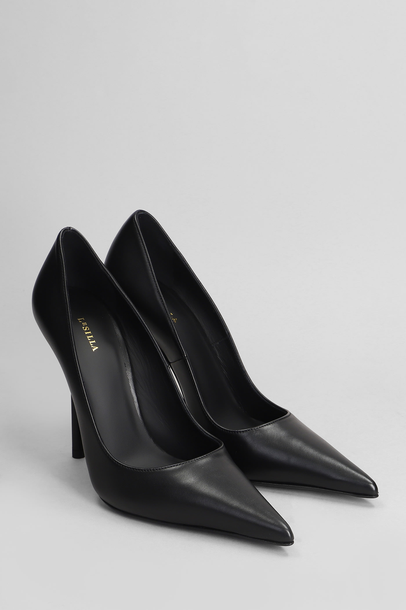 Shop Le Silla Bella Pumps In Black Leather