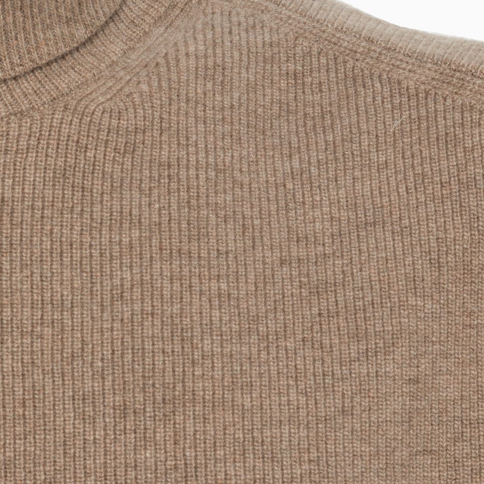 Shop Lemaire High Neck Knitted Jumper In Beige