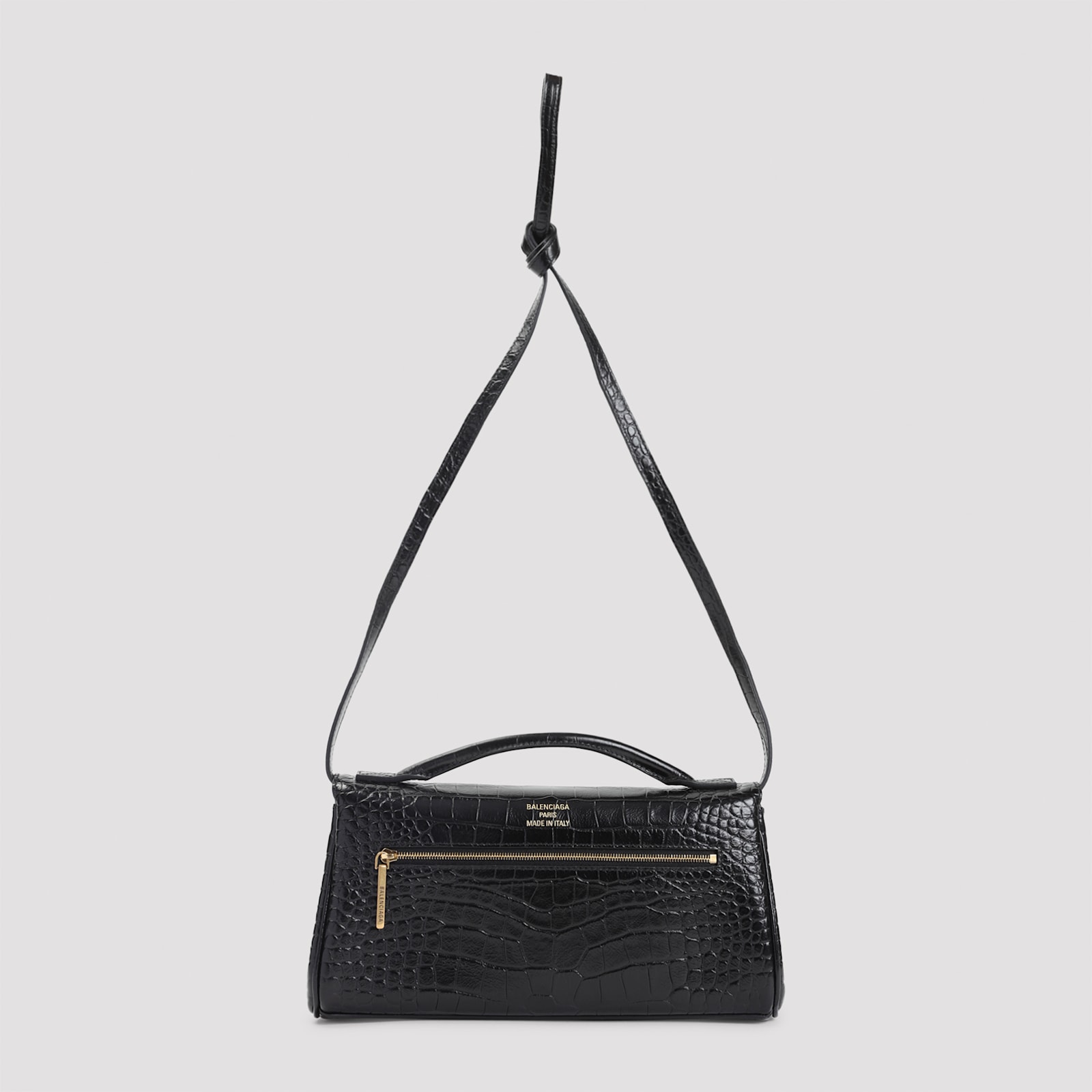 Balenciaga Bel Air Small Clutch With Shoulder Strap In Black