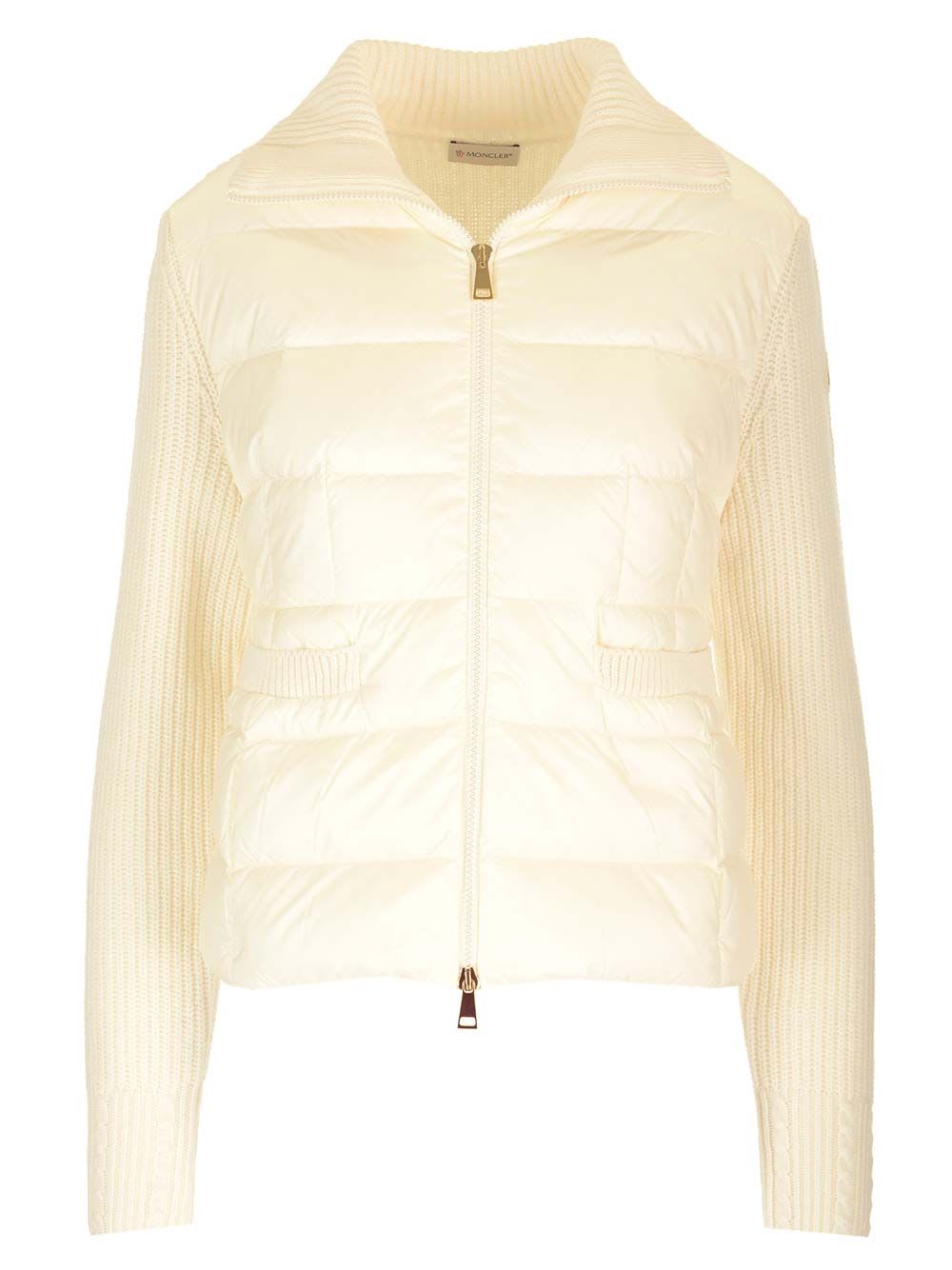 Moncler Heavy Cardigan In Neutral