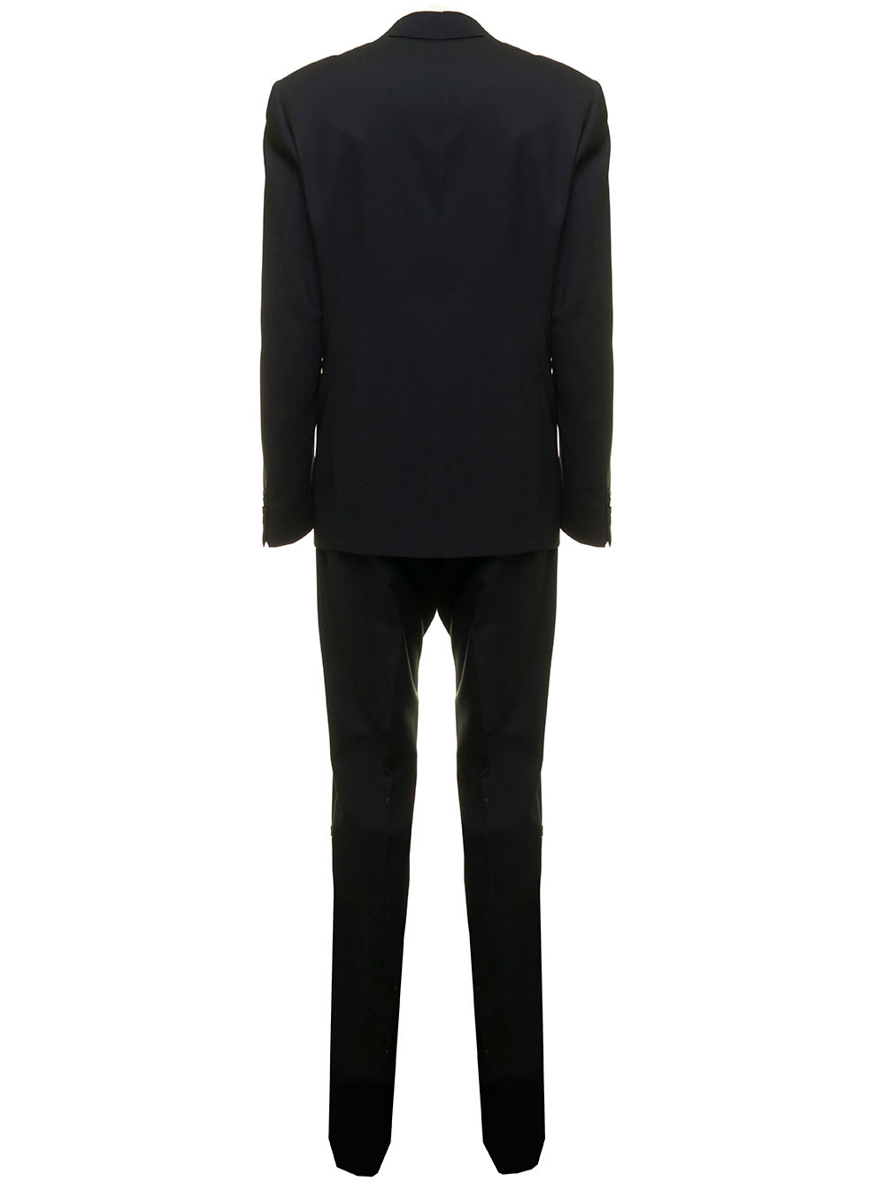 Tonello Mans Single-breasted Black Wool Tailored Suit