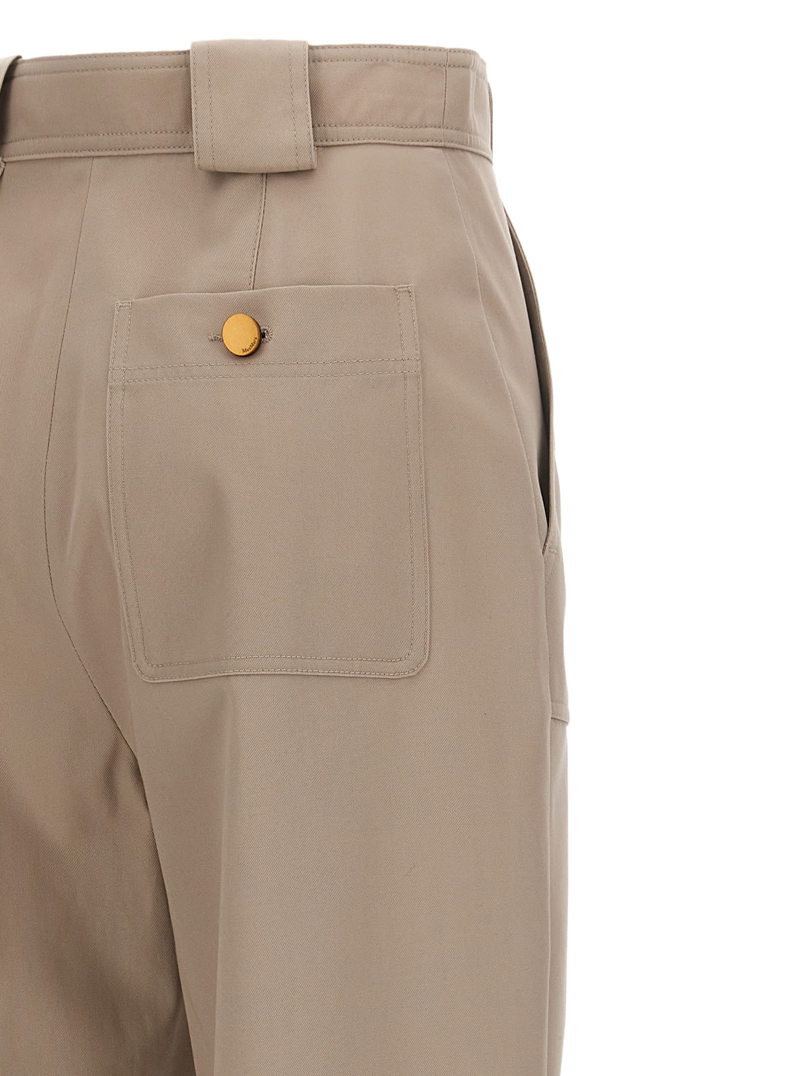 Max Mara Relaxed Fit High-waisted Sand Trousers In Beige