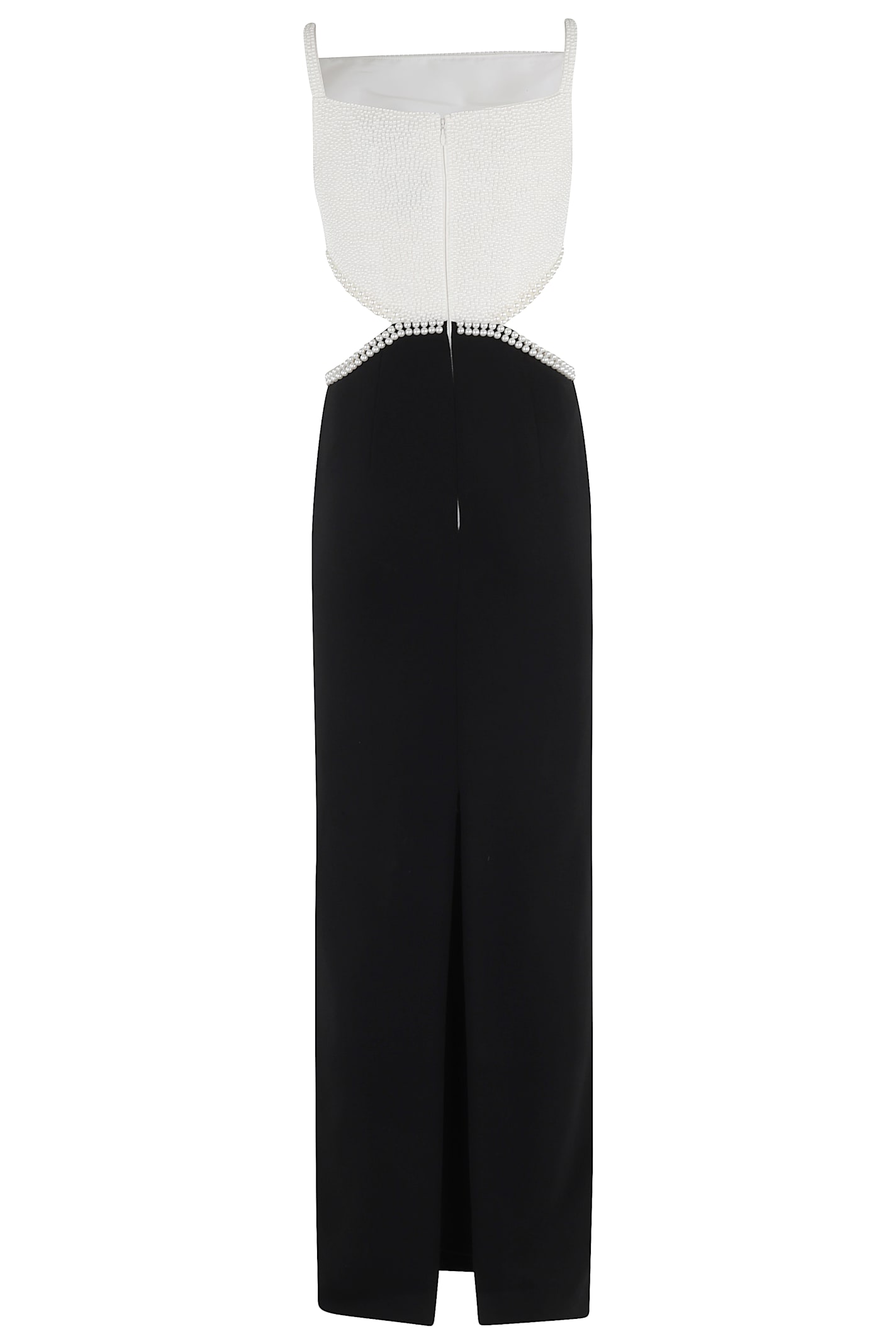 Self-portrait Cut-out Detail Gown In Black White