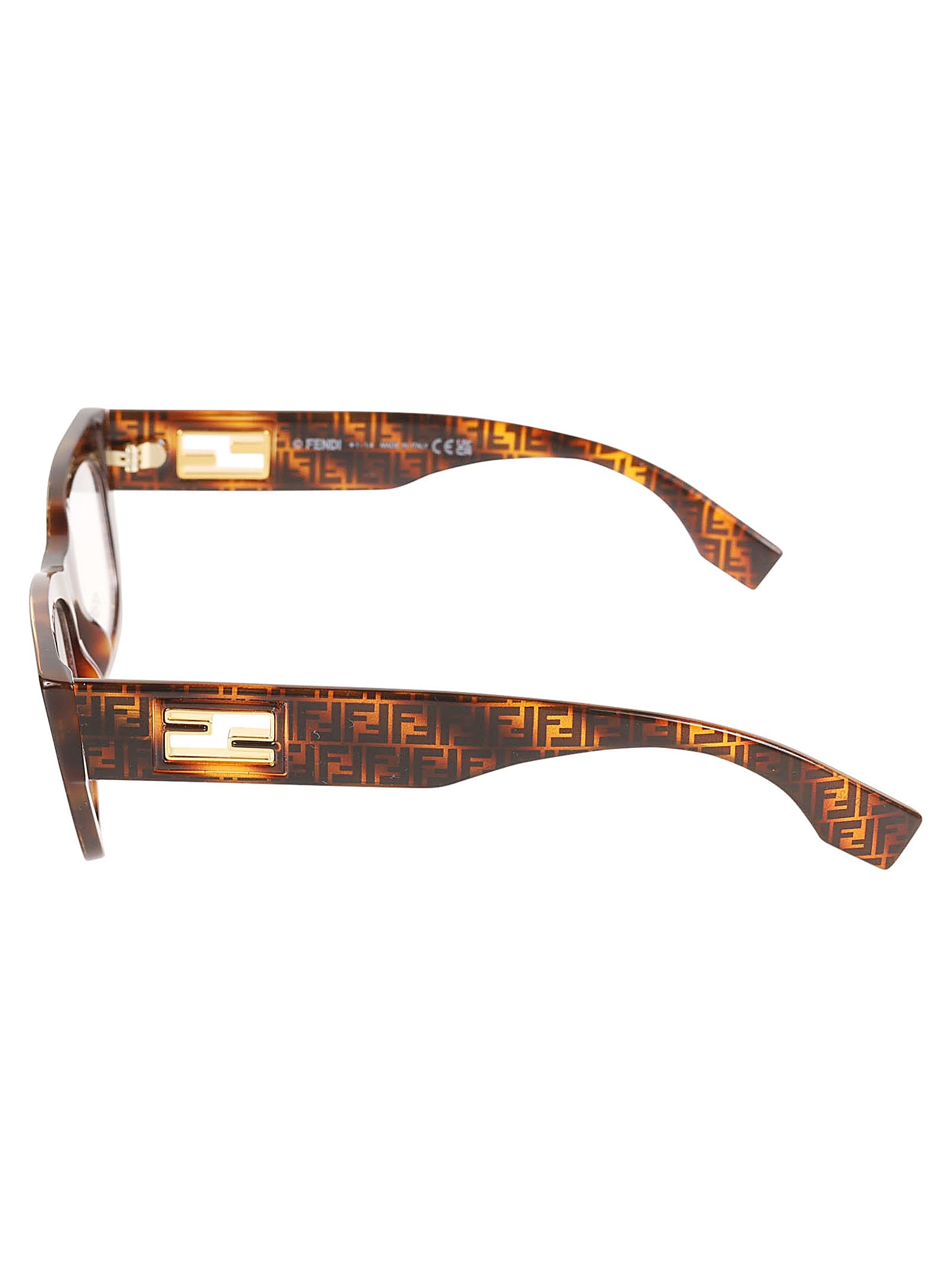 Shop Fendi All-over Logo Detail Glasses In 055 - Havana