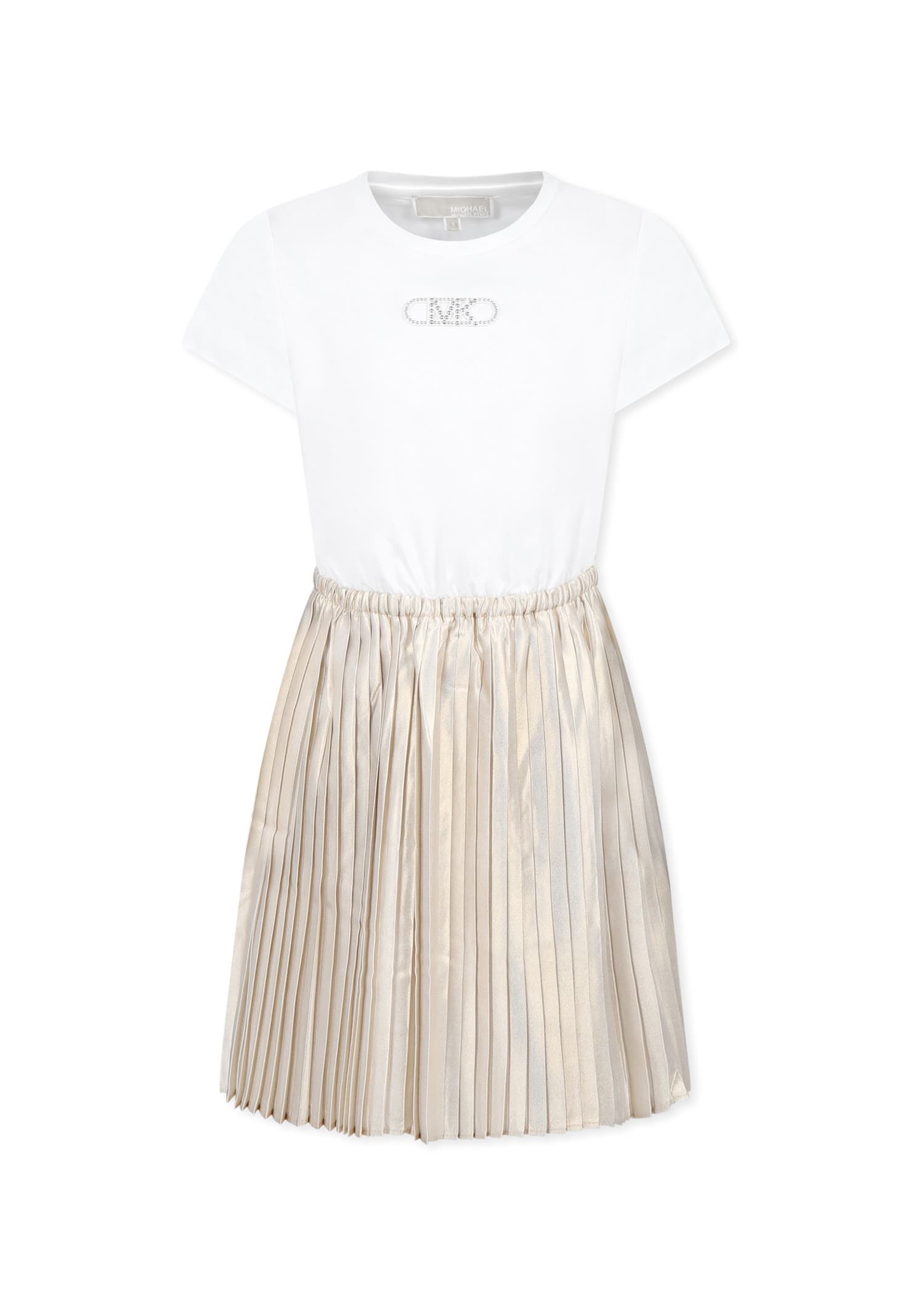 Shop Michael Kors Gold Dress For Girl With Logo