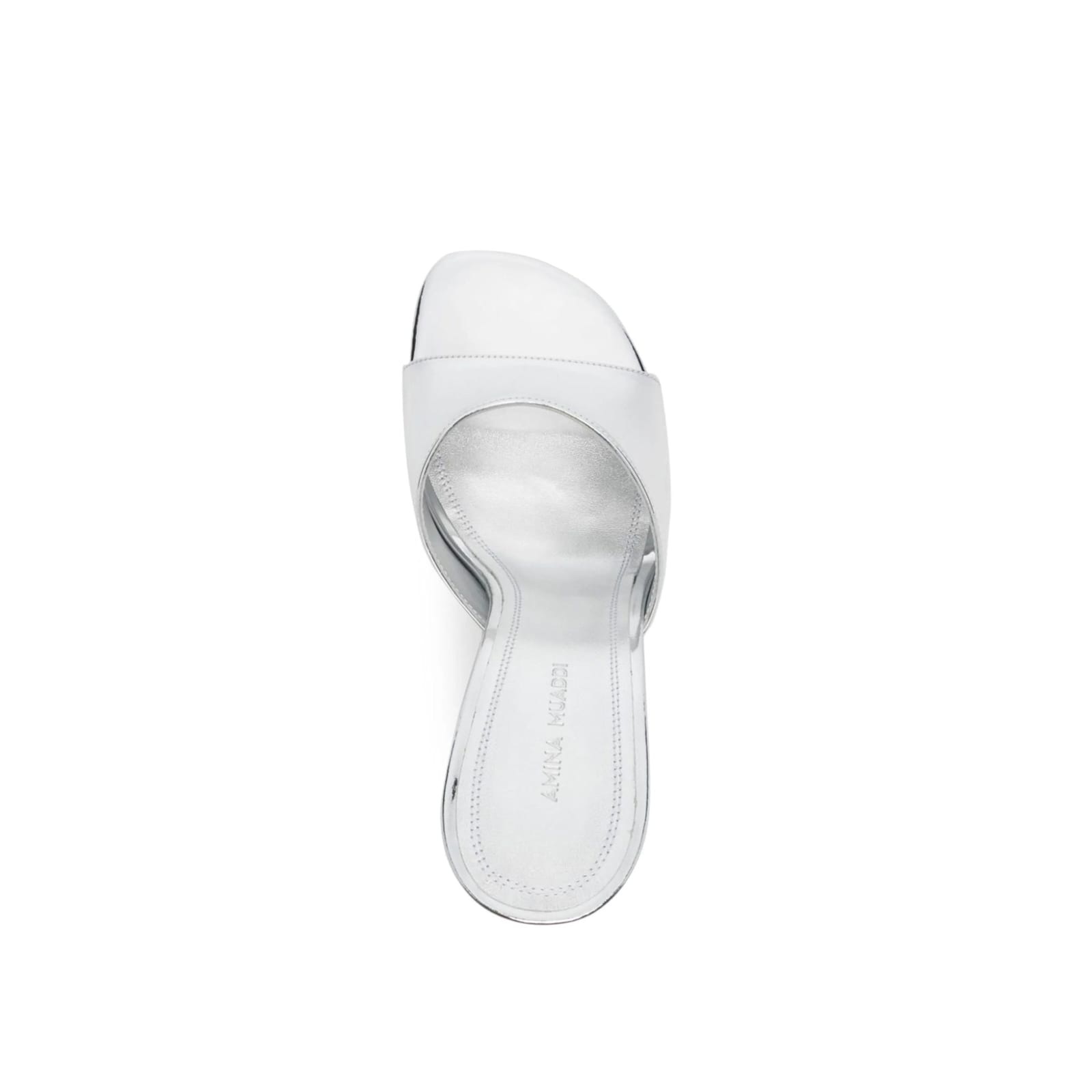 Amina Muaddi Brigitte 95 Mirror Mules In Silver
