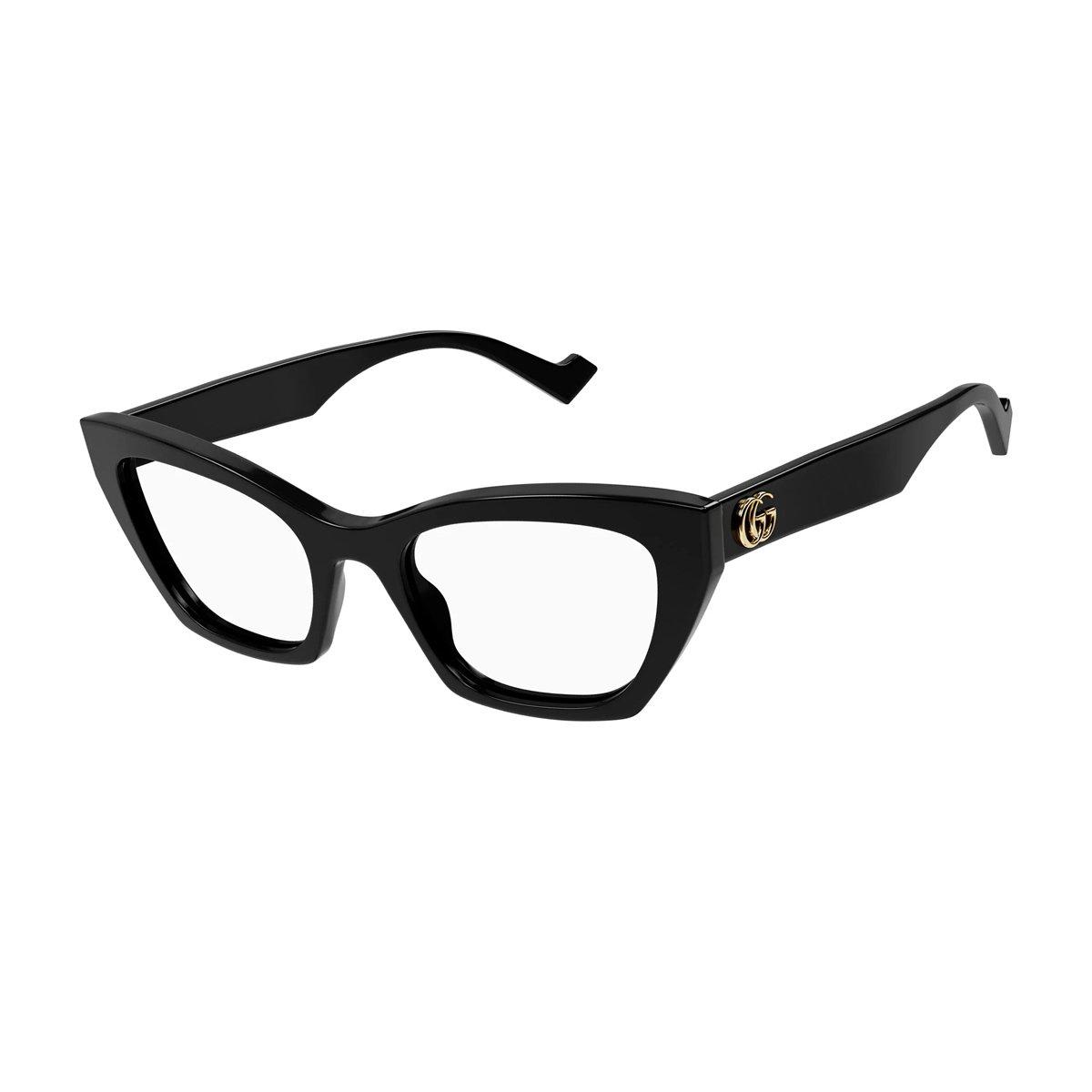 Shop Gucci Cat-eye Frame Glasses In Black-black-transparent