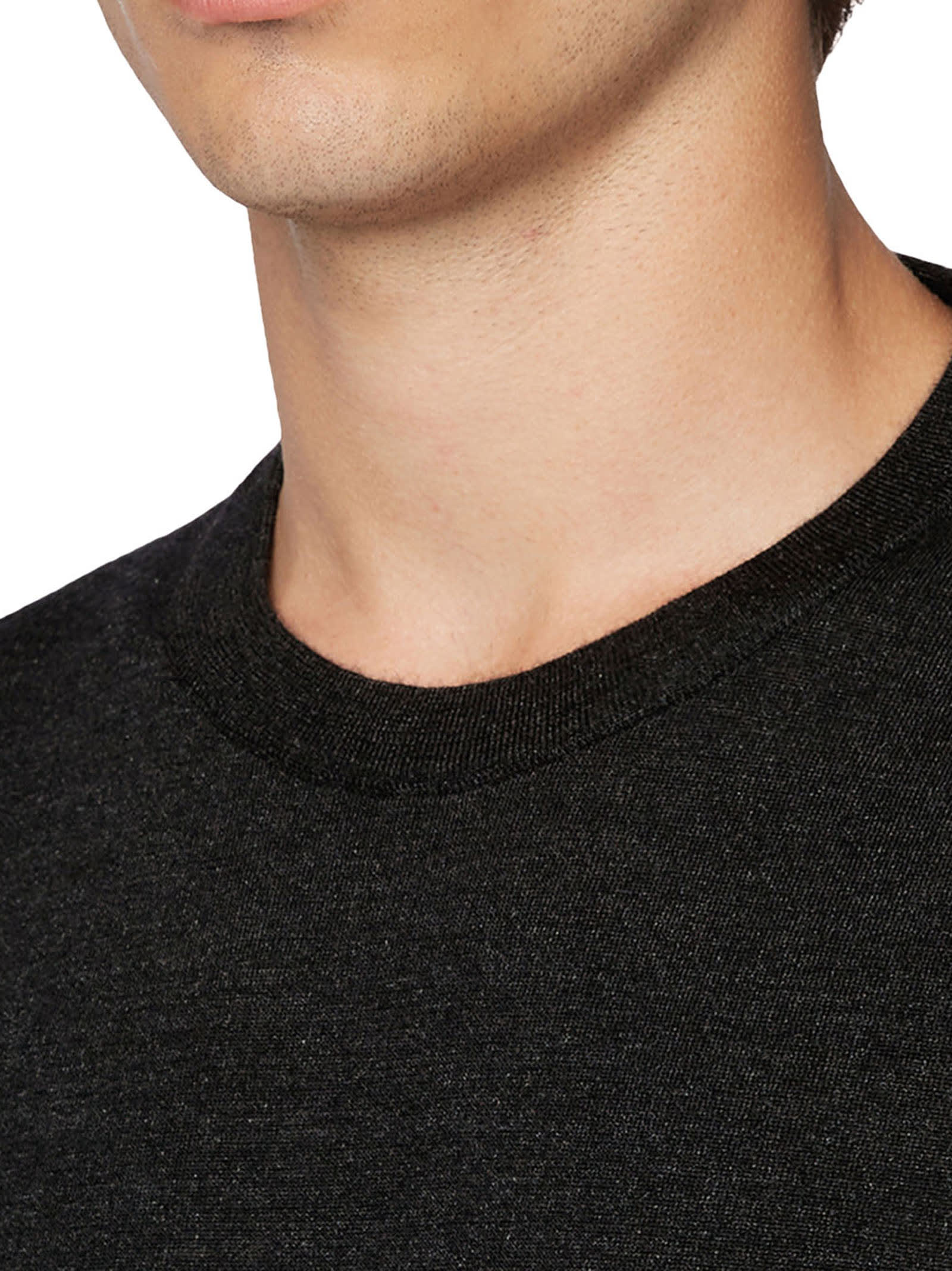 Shop Kiton Sweater Roundneck Cashmere In Anthracite