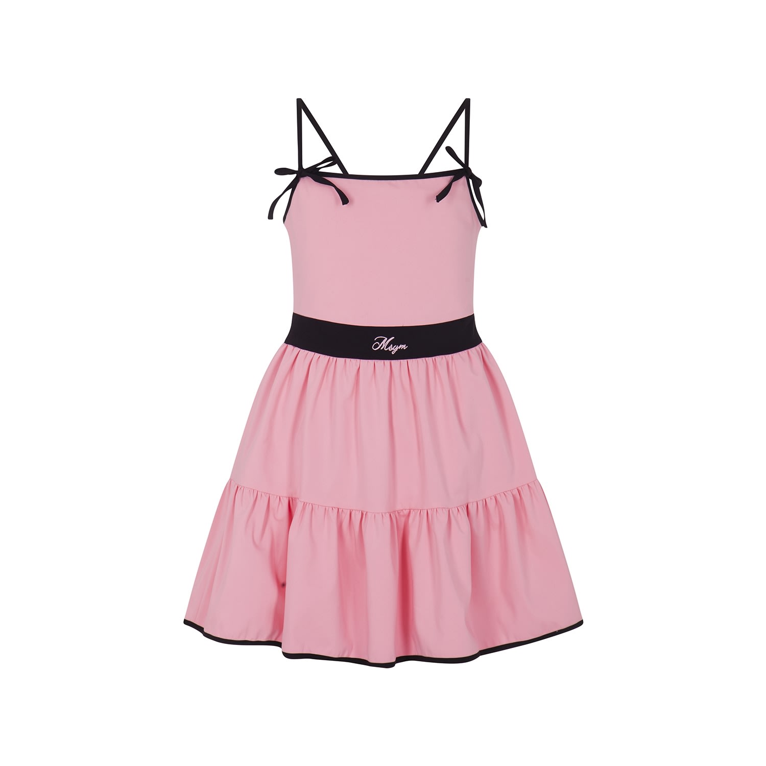 Msgm Kids' Dress With Embroidery In Pink