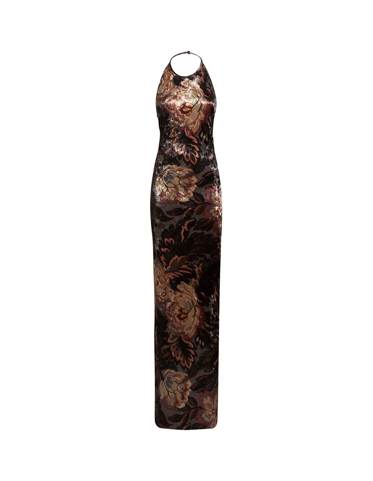 Shop Etro Grey Printed Chenille Long Dress