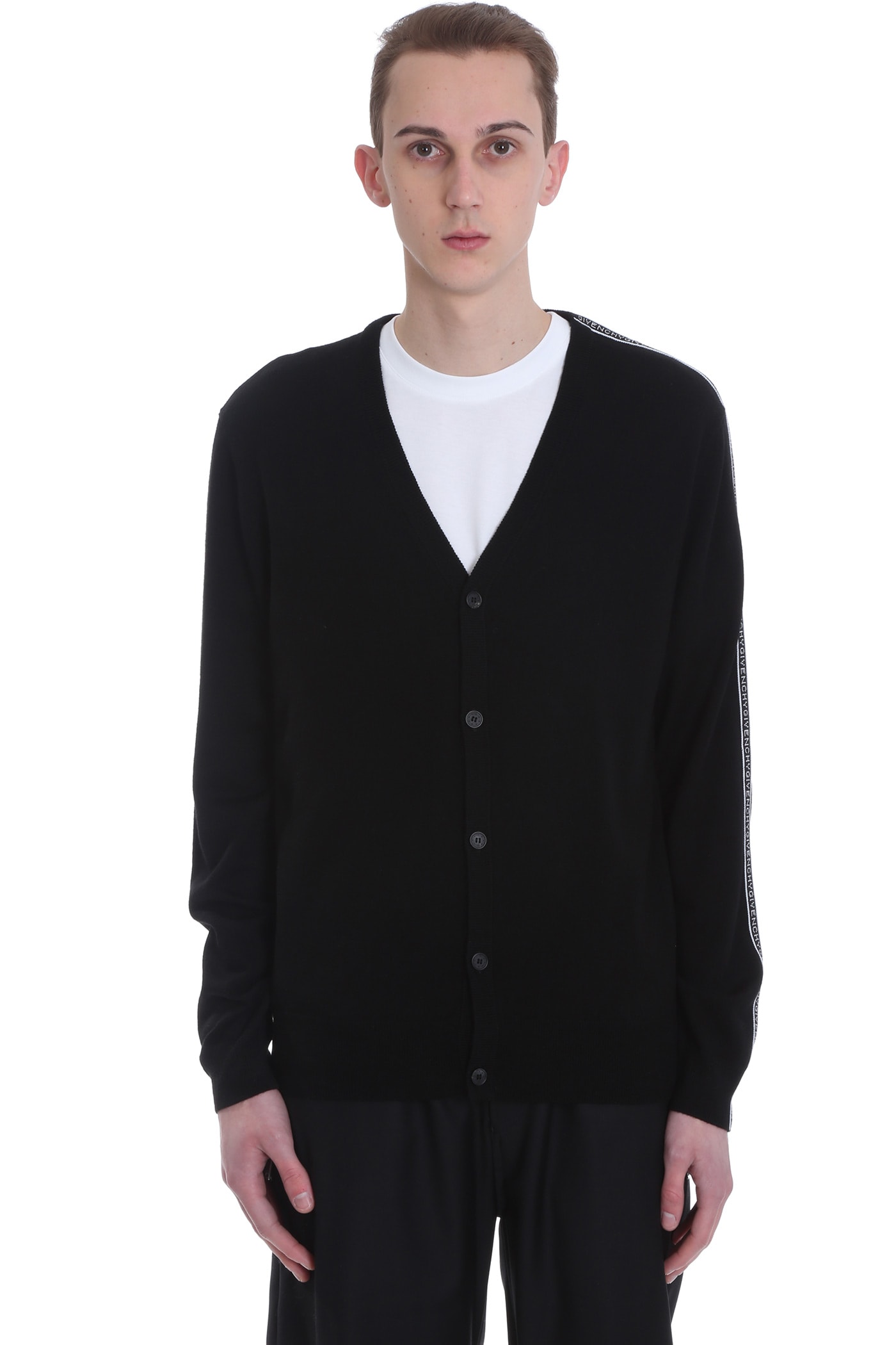 Givenchy Cardigan In Black Wool