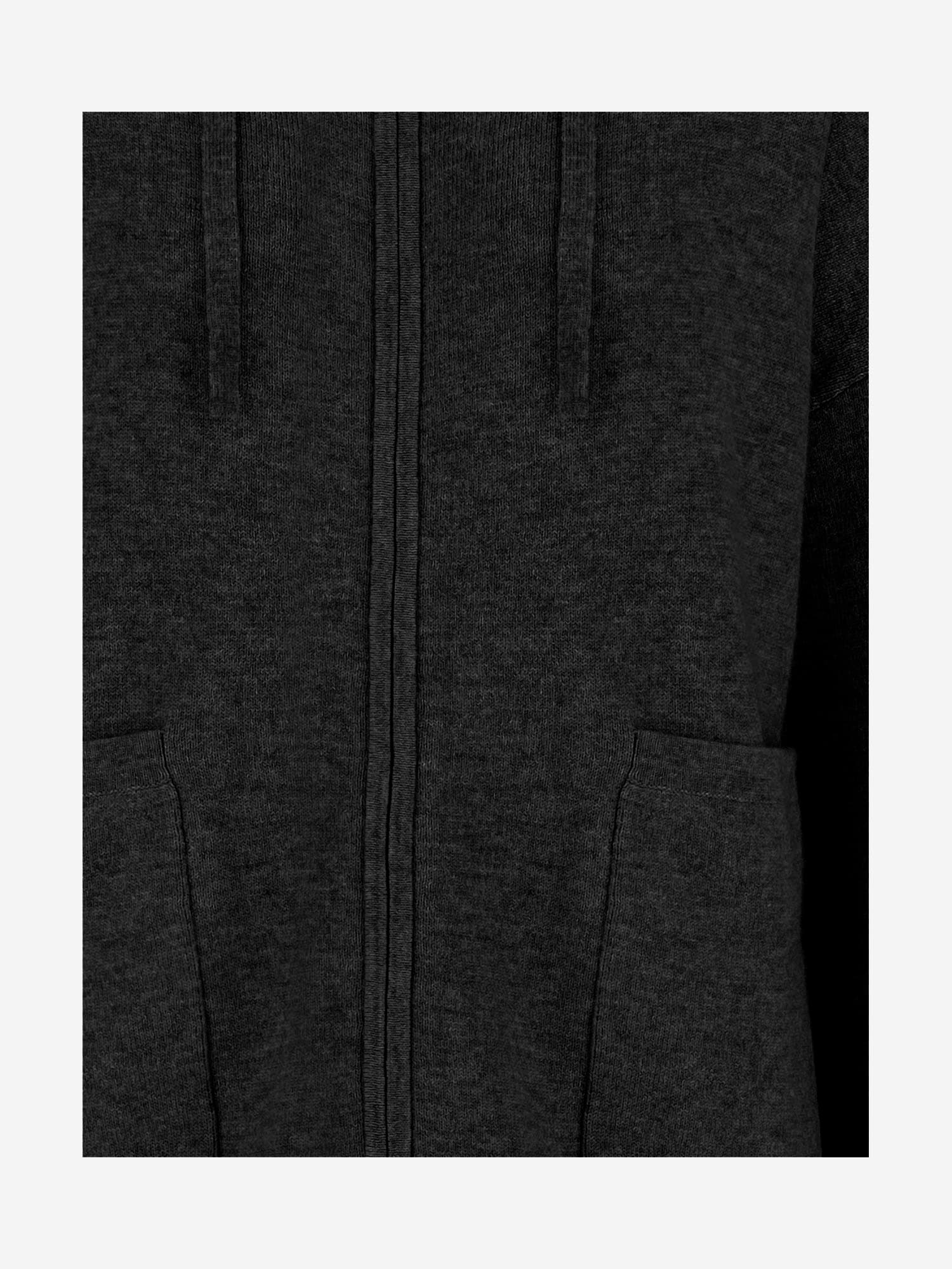 Allude Rib-knit Wool And Cashmere Sweatshirt With Adjustable Hood In Black