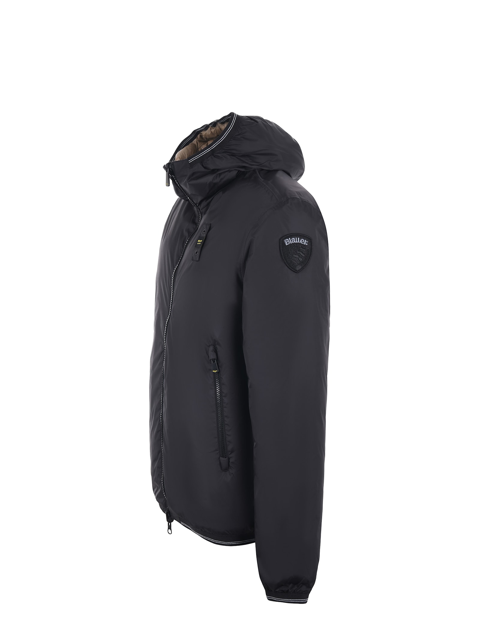 Shop Blauer Reversible Nylon Jacket In Nero/nocciola