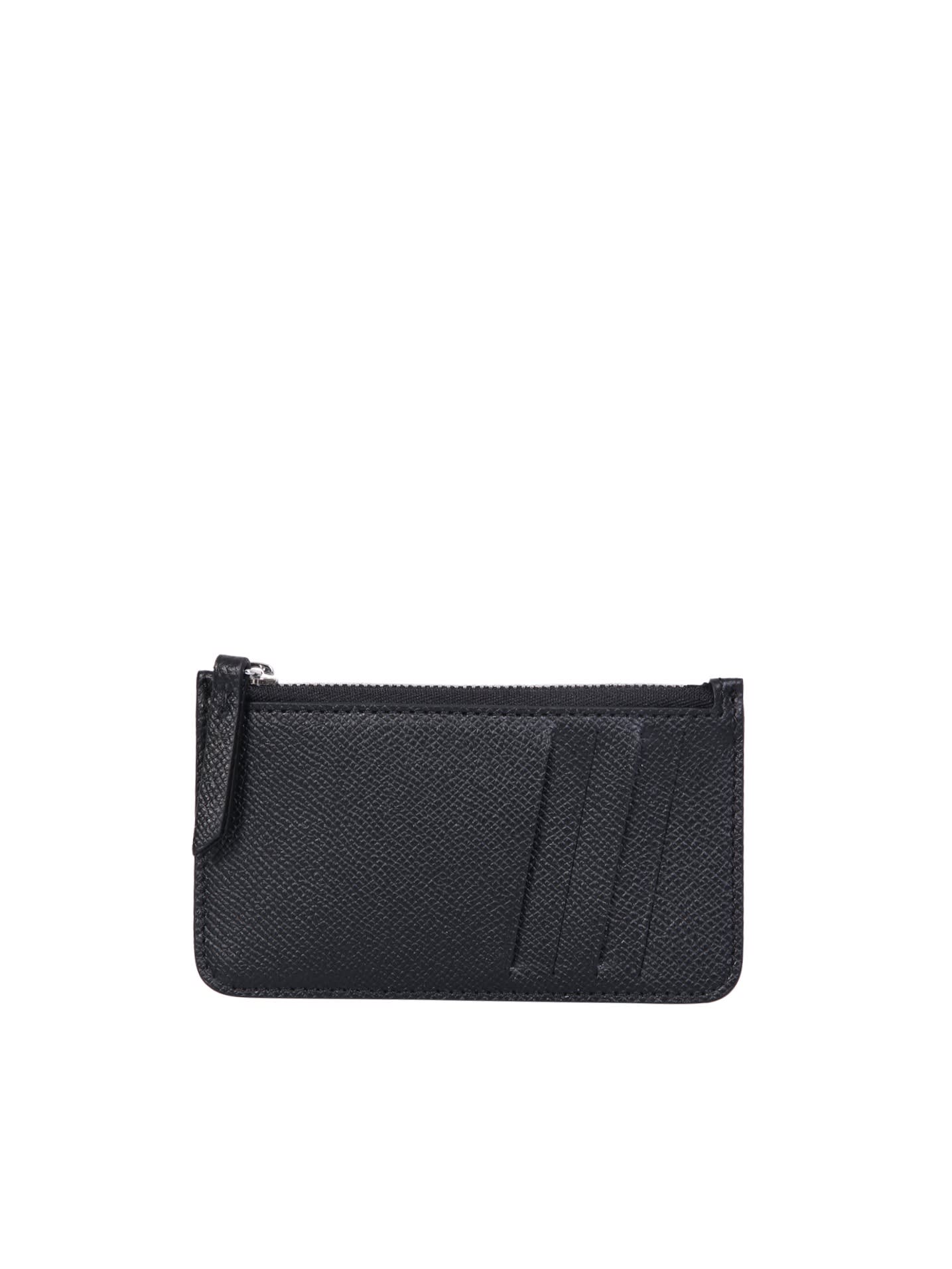 Maison Margiela Four-stitch Zip Wallet In Black