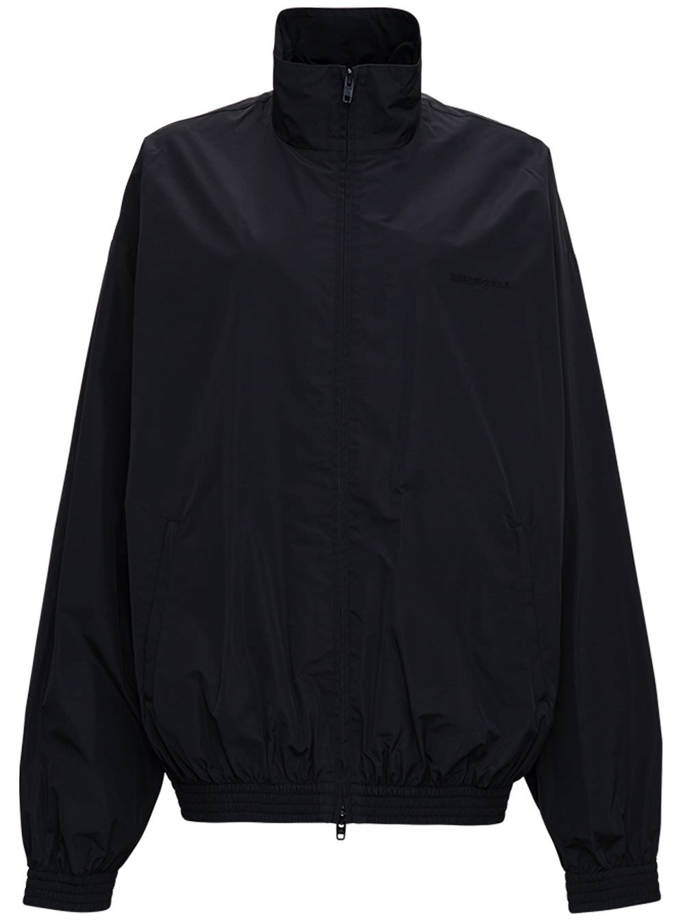Balenciaga Black Nylon Jacket With Back Print