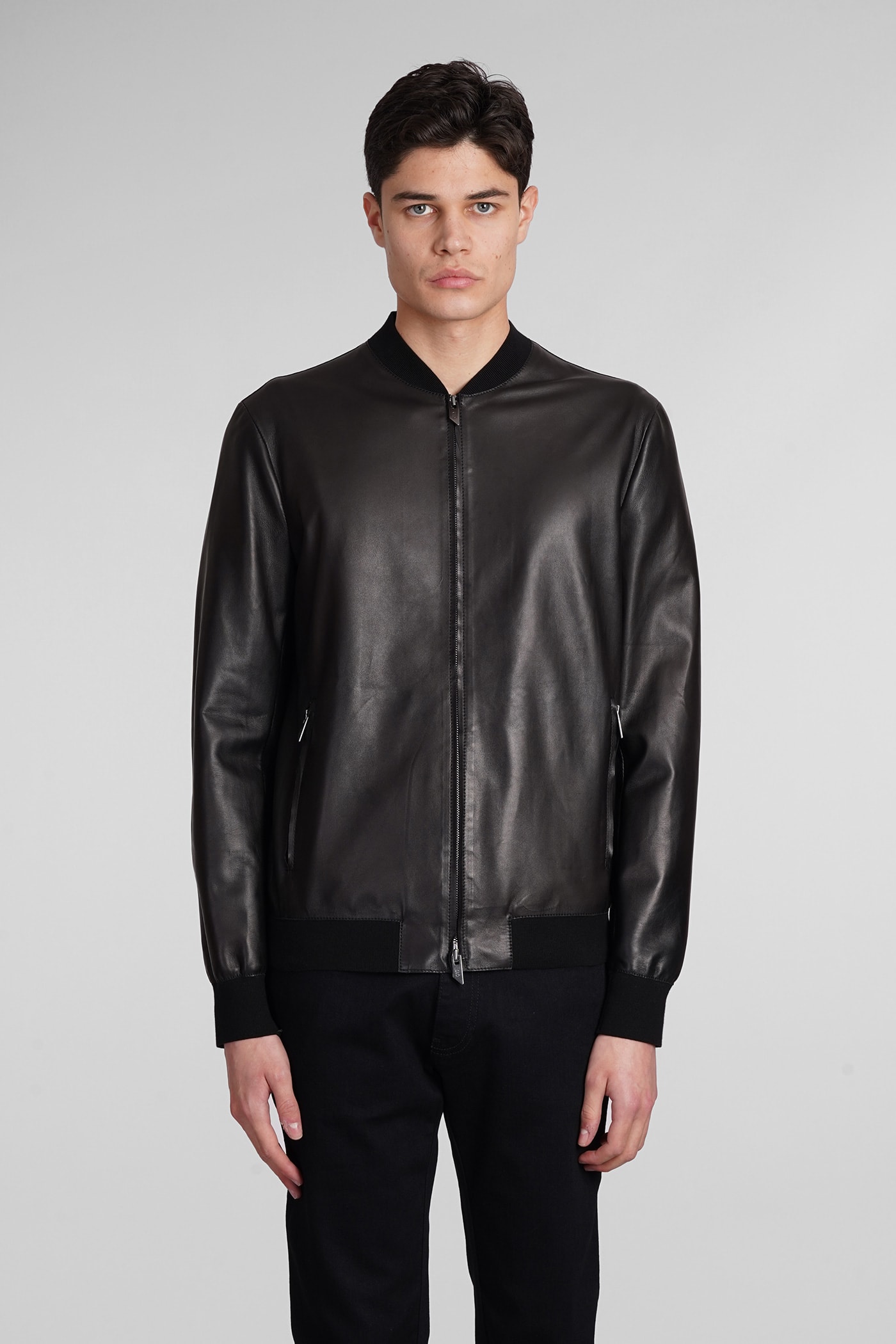 Bomber In Black Leather
