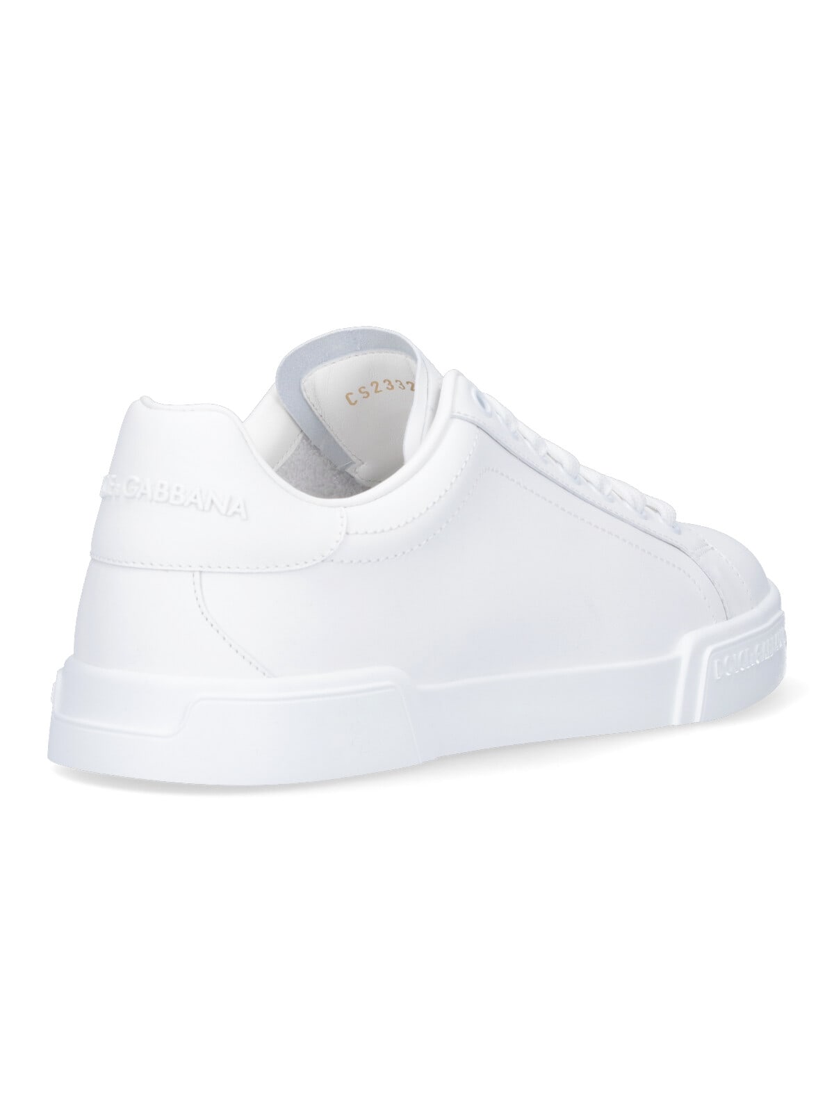 Dolce & Gabbana Portofino Vintage Leather Low-top Sneakers In White