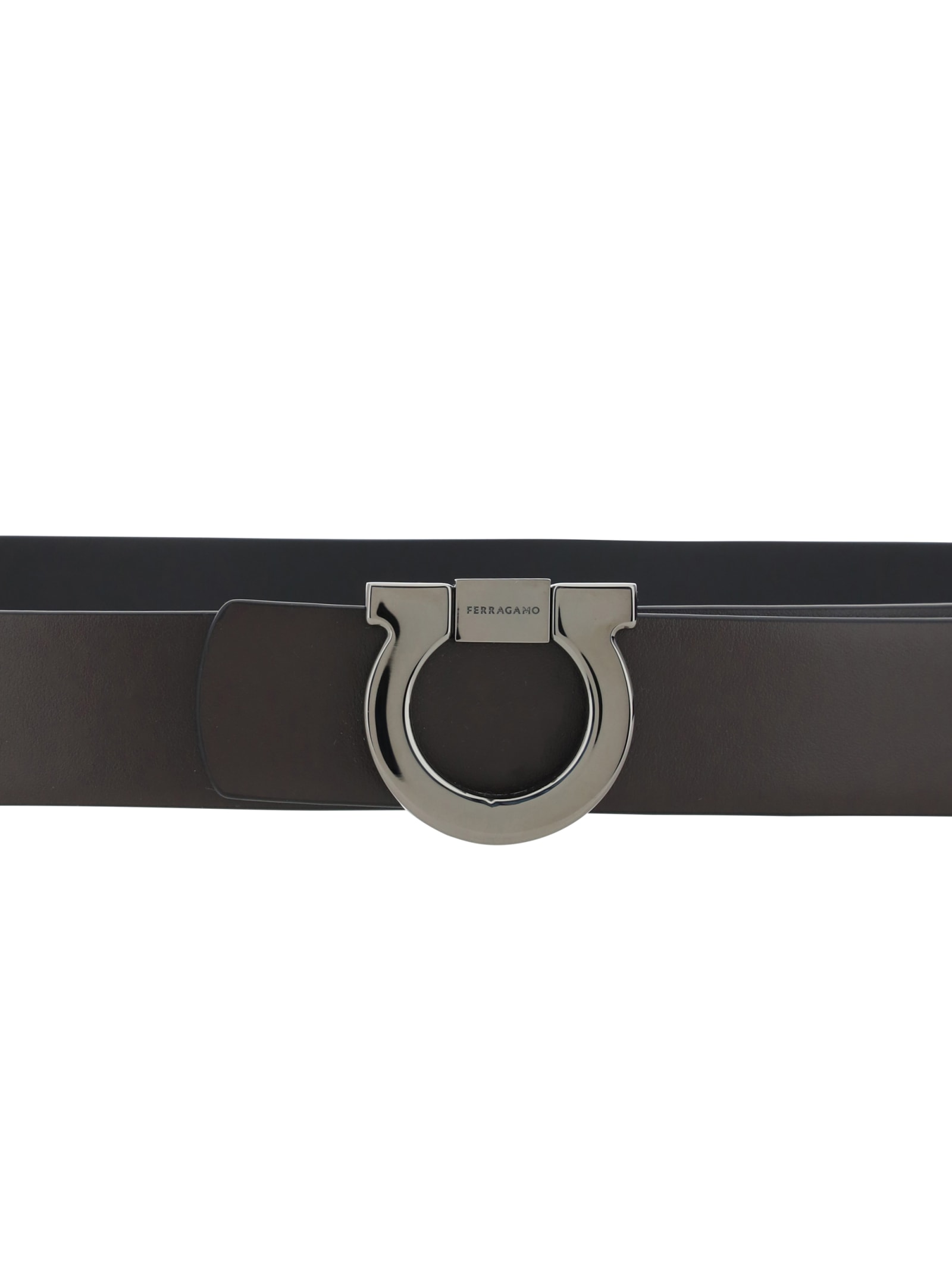 Shop Ferragamo Belt In Brown-black