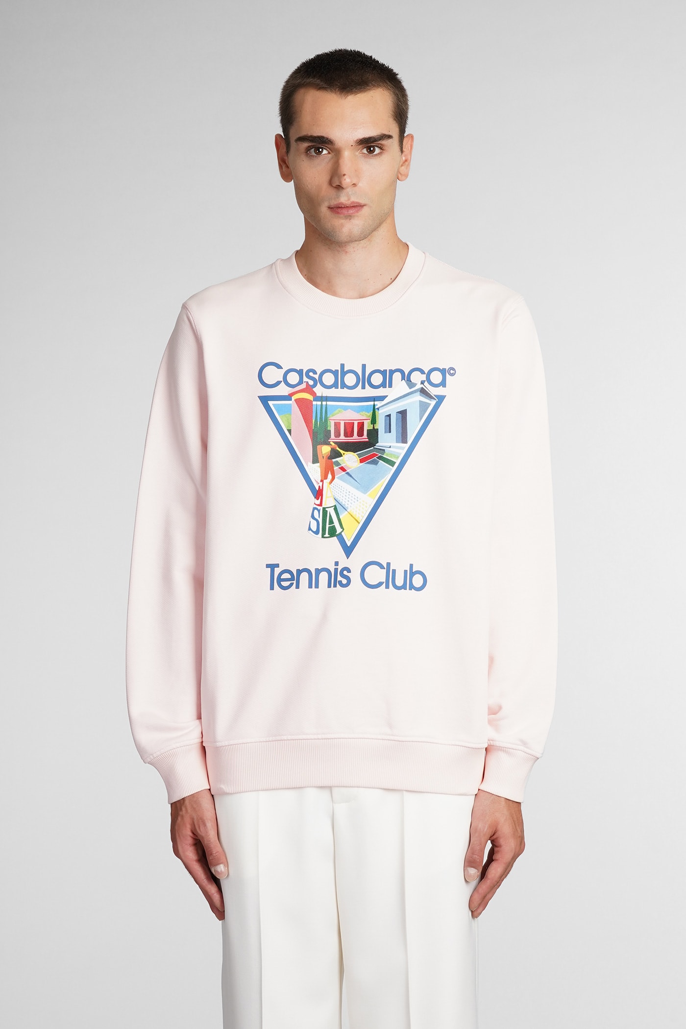 Shop Casablanca Sweatshirt In Rose-pink Cotton