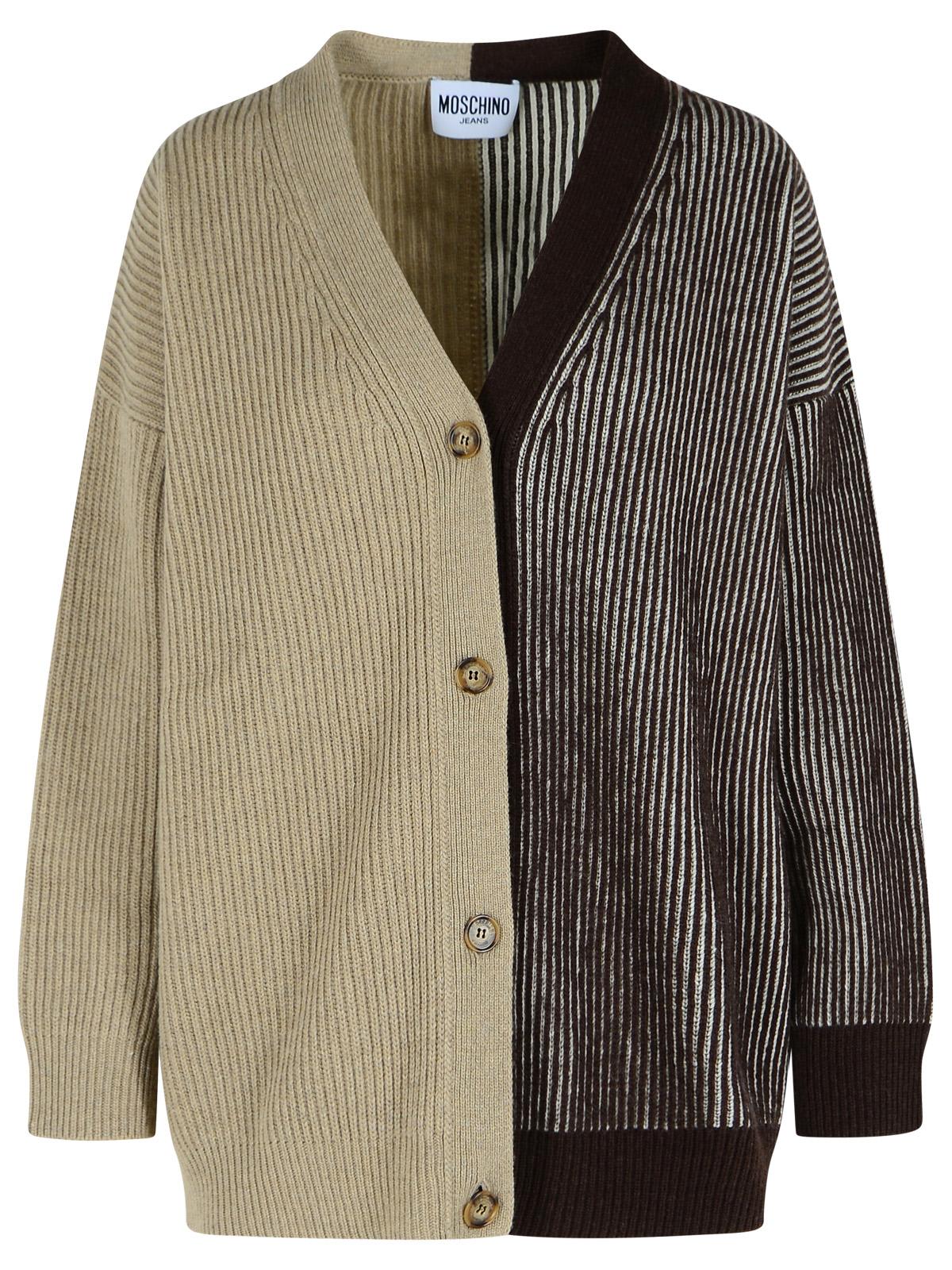 Two-tone Cashmere Blend Cardigan
