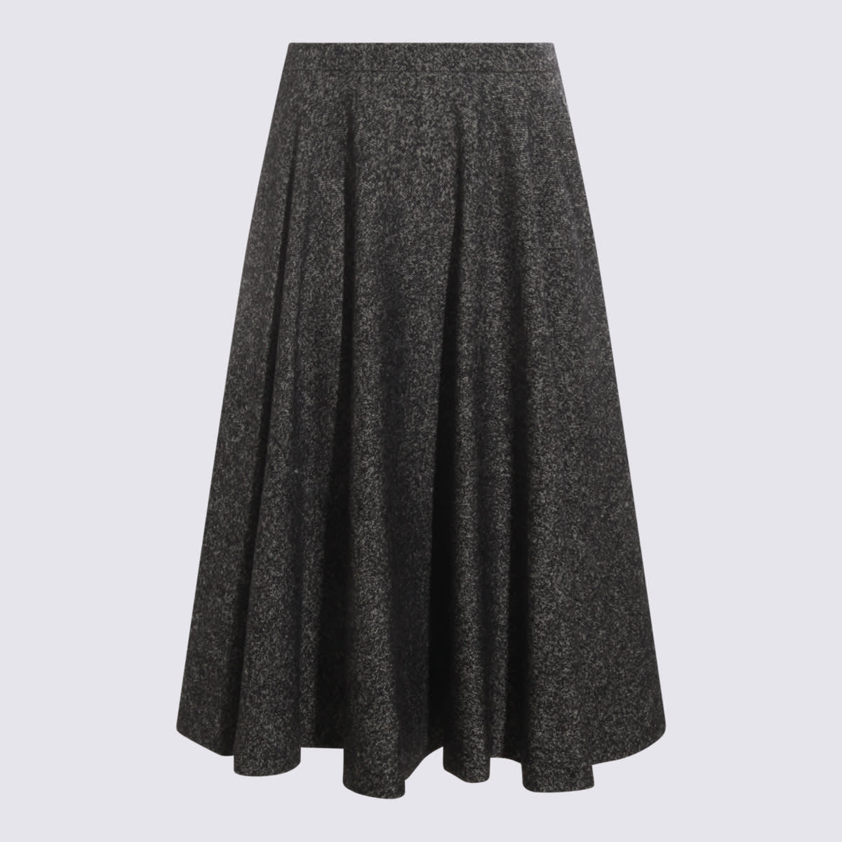 Dolce & Gabbana Wool-blend Dotted Skirt In Gray