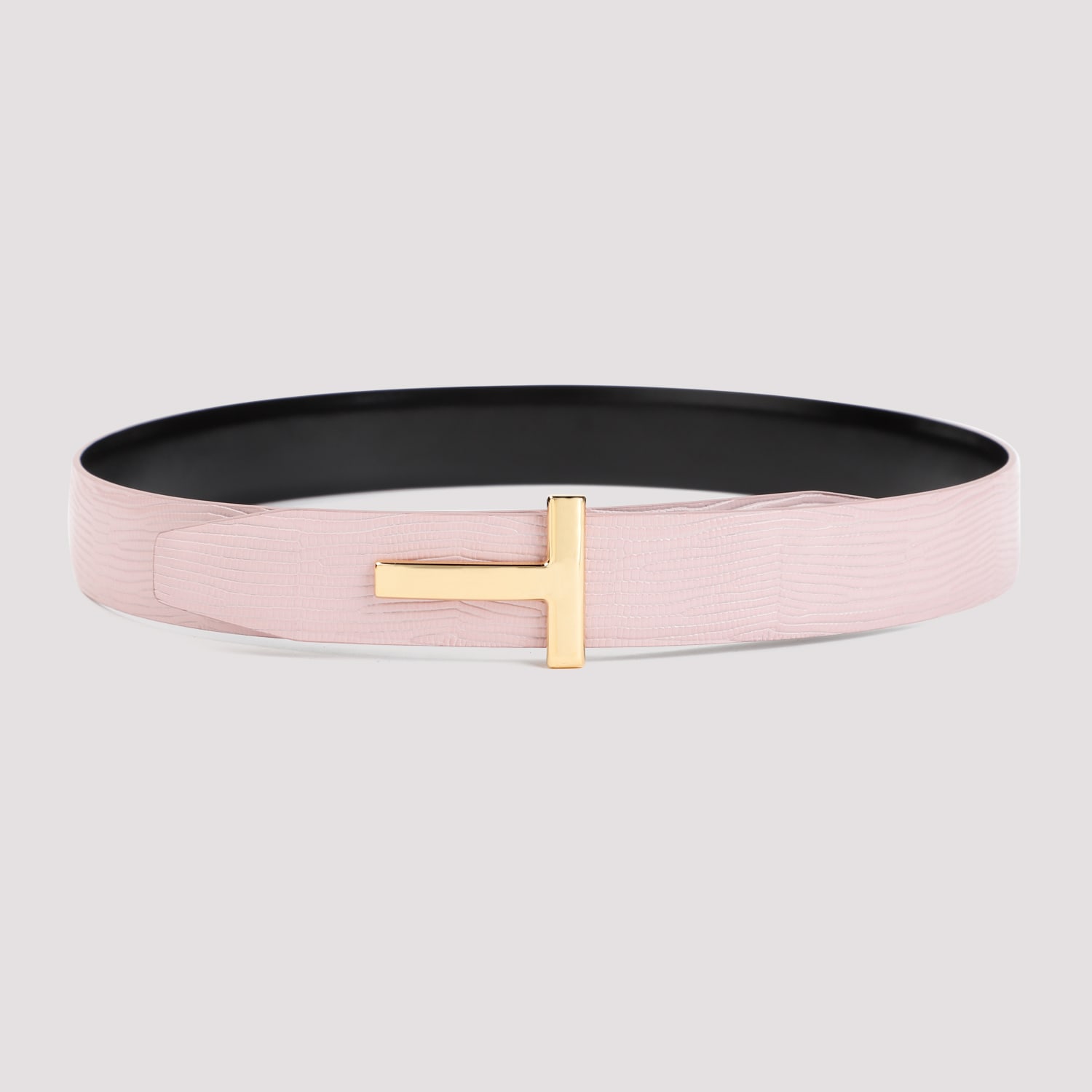 Shop Tom Ford Calf Leather Belt In Pastel Pink