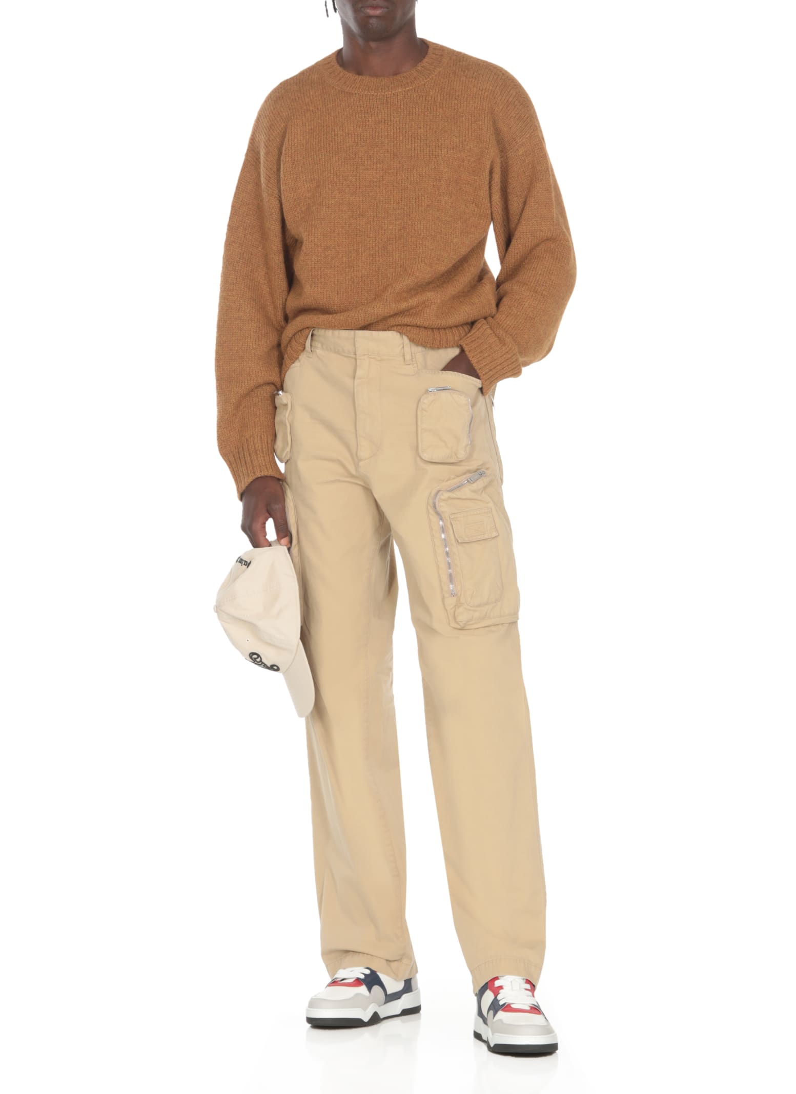 Shop Dsquared2 Cotton Cargo Pants In Beige