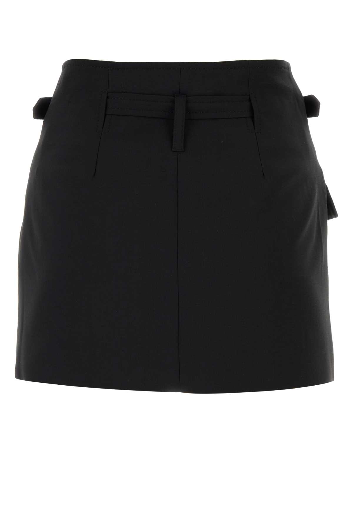 Shop Dion Lee Black Stretch Polyester Blend Mini Skirt