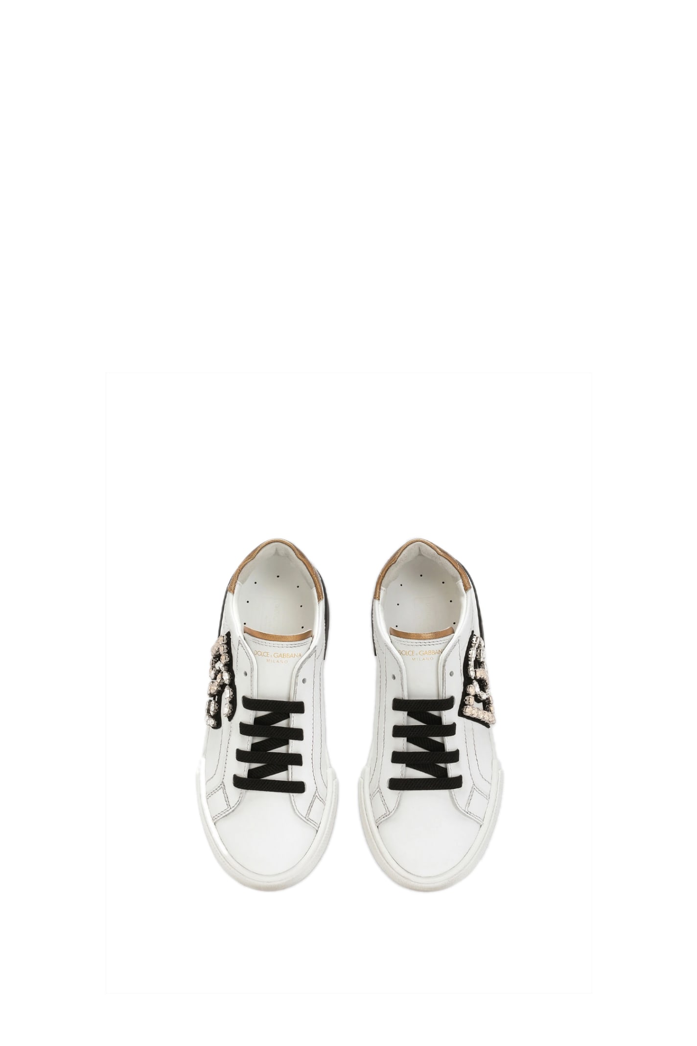 Shop Dolce & Gabbana Sneakers In Bianco Oro