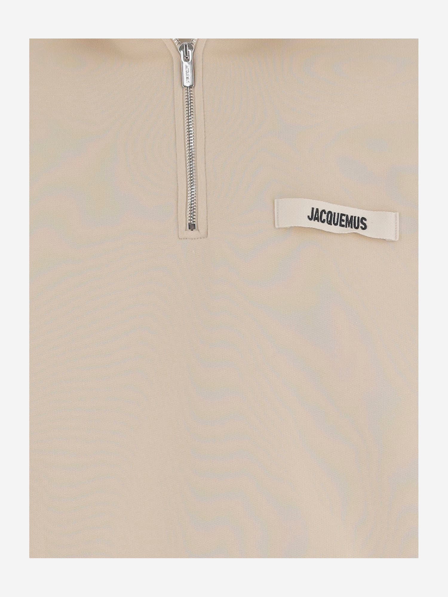 Jacquemus The Gros Grain High-collar Logo Sweatshirt In Neutral