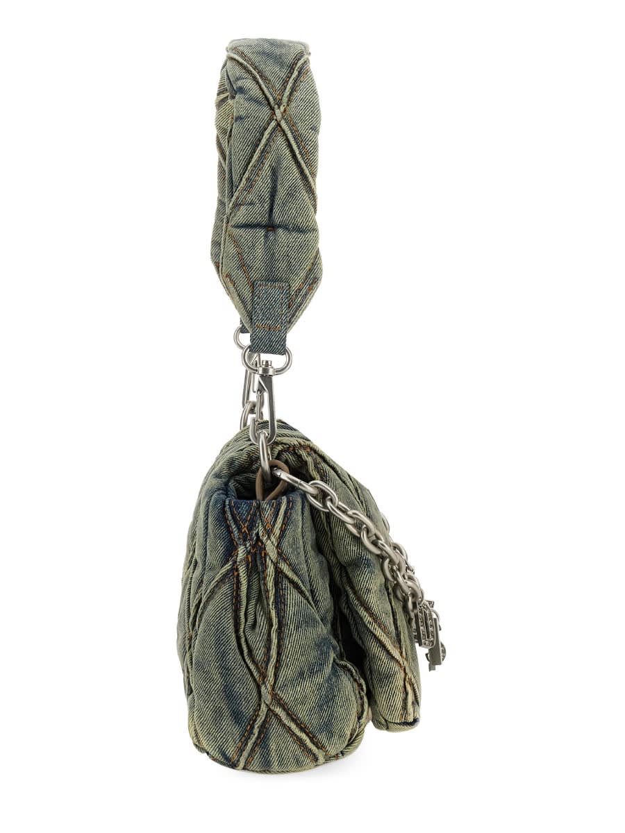 Diesel Charm-d Small Shoulder Bag In Gray