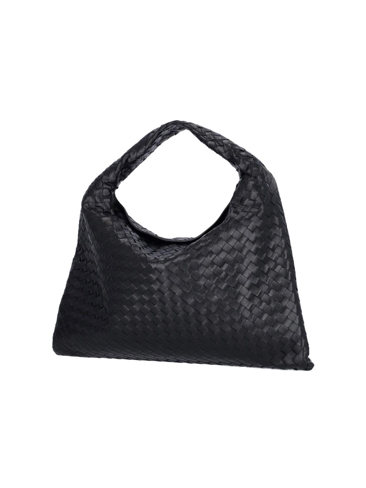 Shop Bottega Veneta Hop Large Shoulder Bag In Black