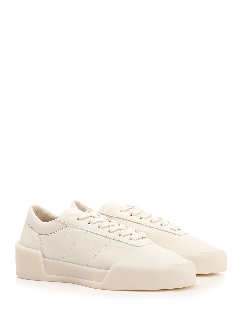 Fear Of God Man Sneakers Ivory Size 7 Leather In Metallic