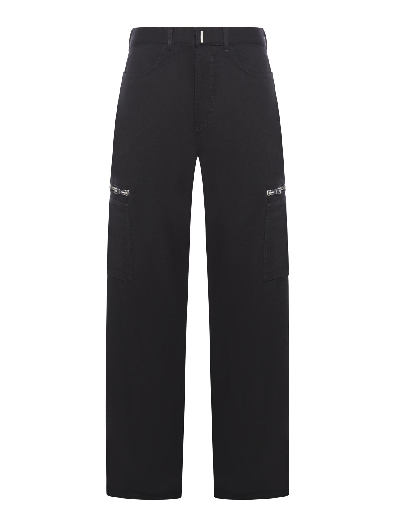 Shop Givenchy Loose Fit Pant W/ Cargo Pocket And Zip In Black