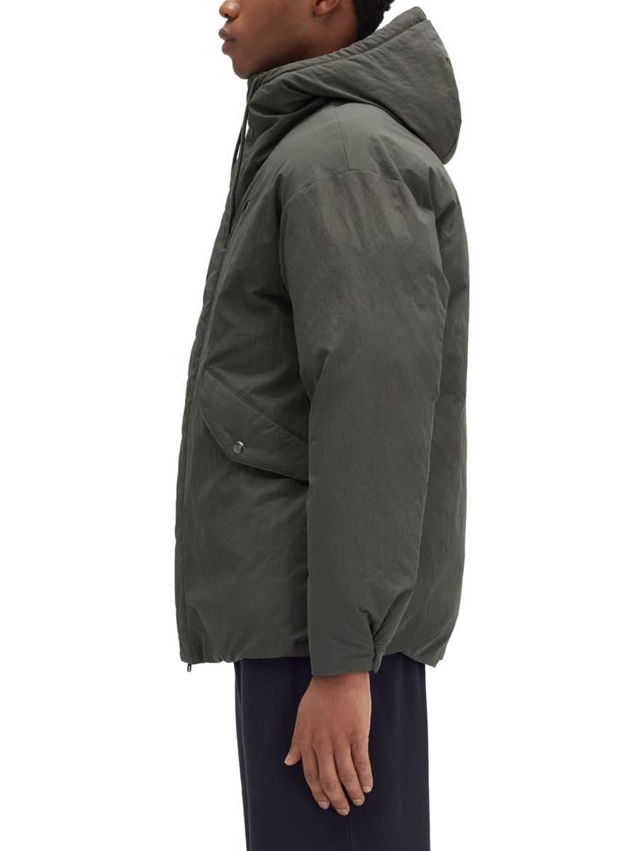 Fred Perry Padded Jacket With Hood And Drawstrings In Green