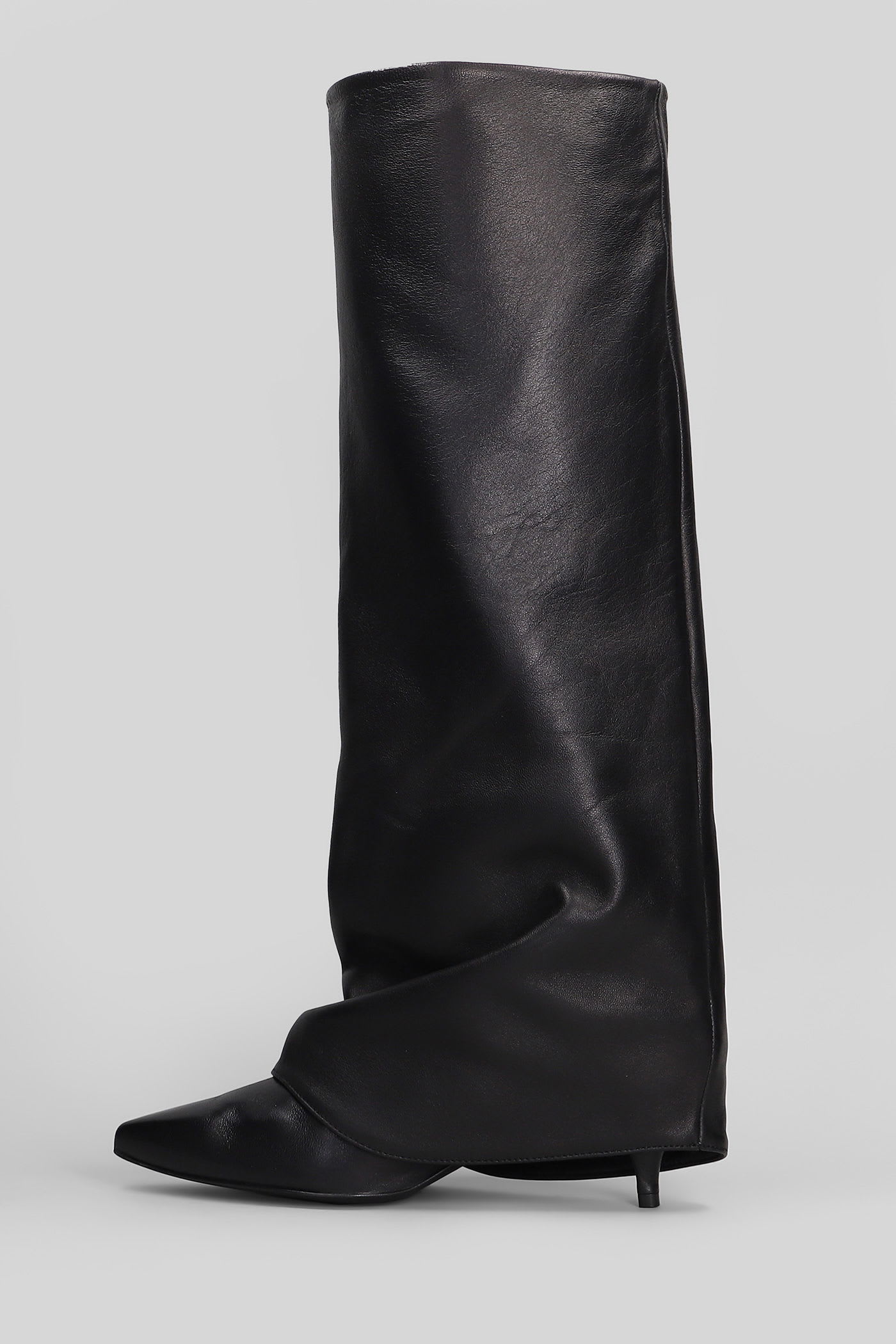 Alchimia High Heels Boots In Black Leather In Black