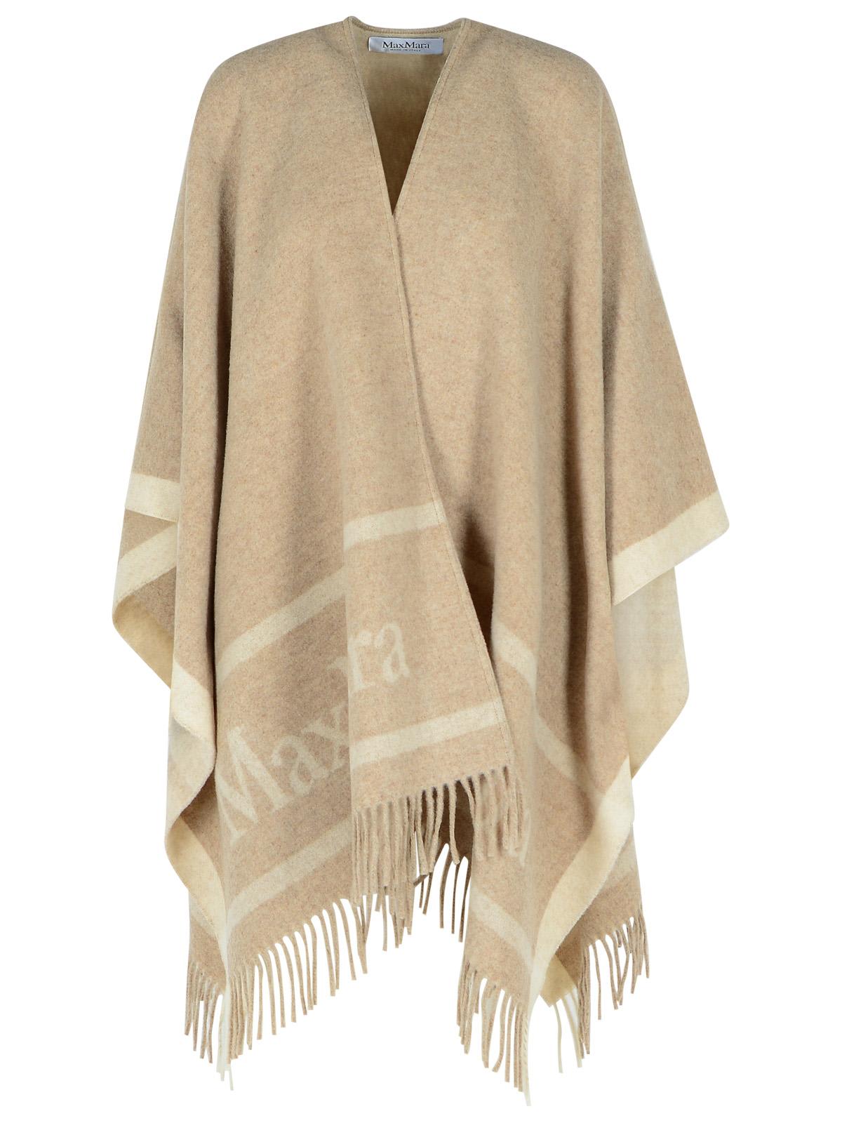 hilde Beige Wool Cape