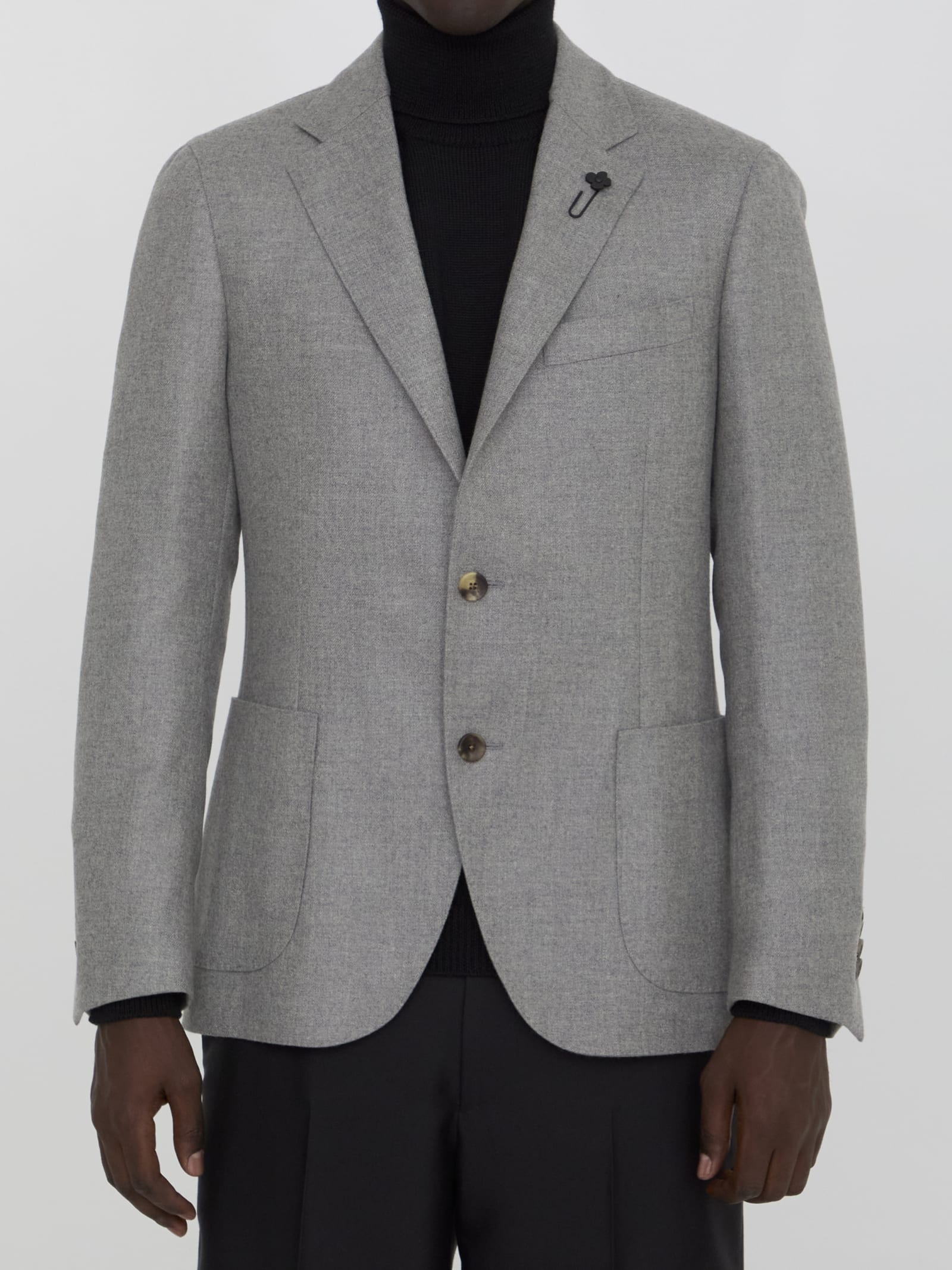 Shop Lardini Cashmere Jacket In Grey