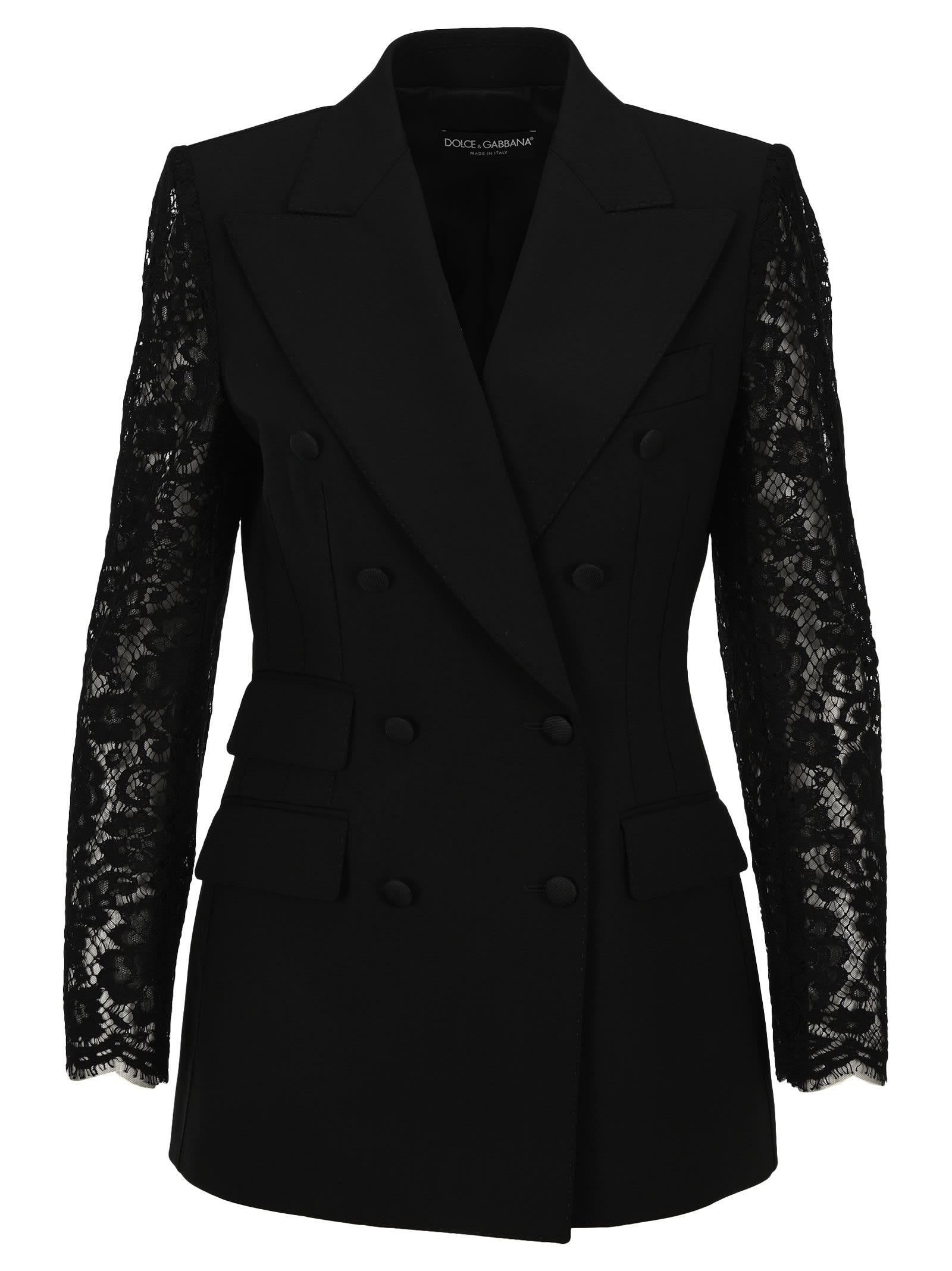 Dolce & Gabbana Dolce & gabbana Lace Sleeves Double-breasted Blazer