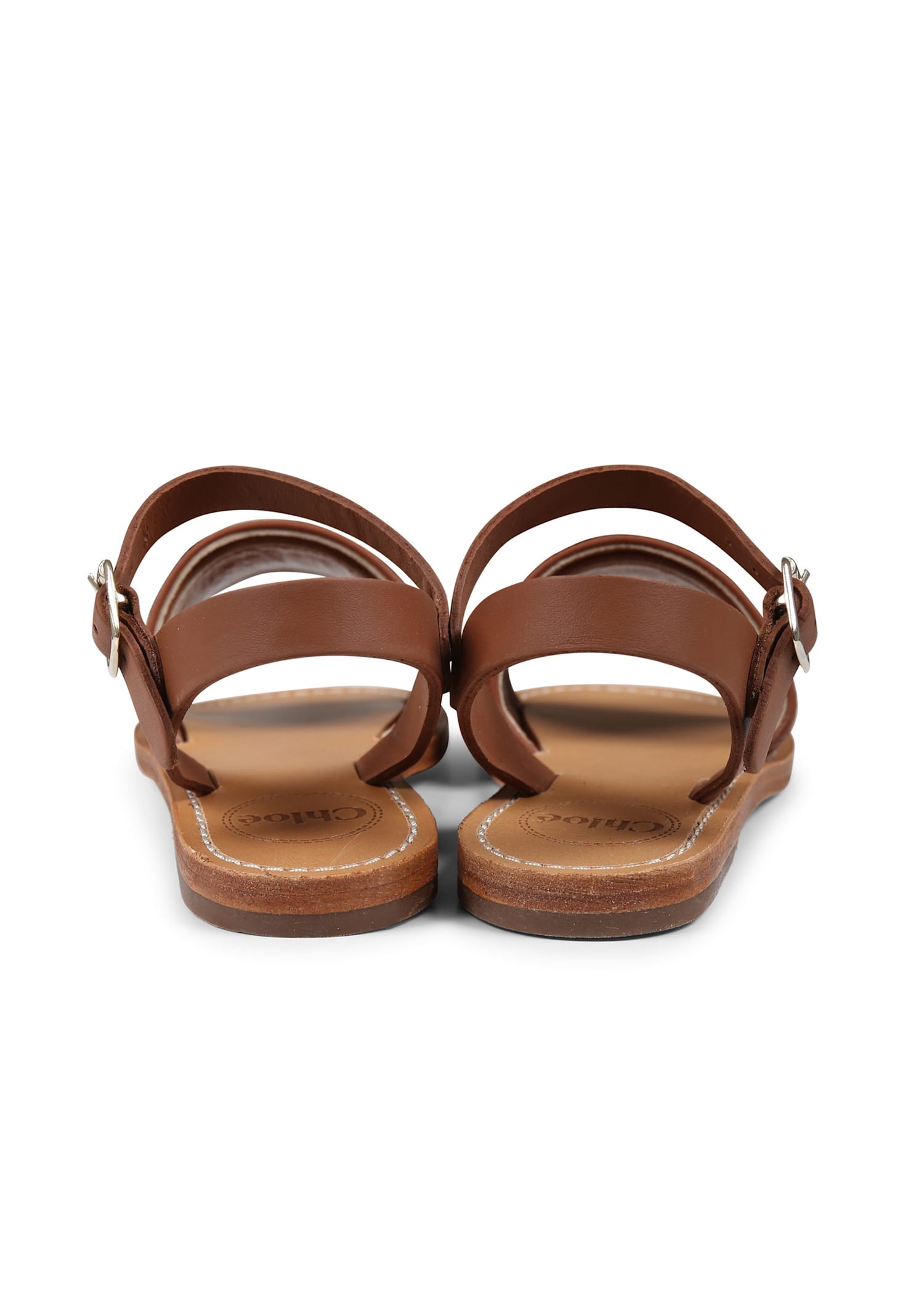 Shop Chloé Brown Sandals For Girl With Logo